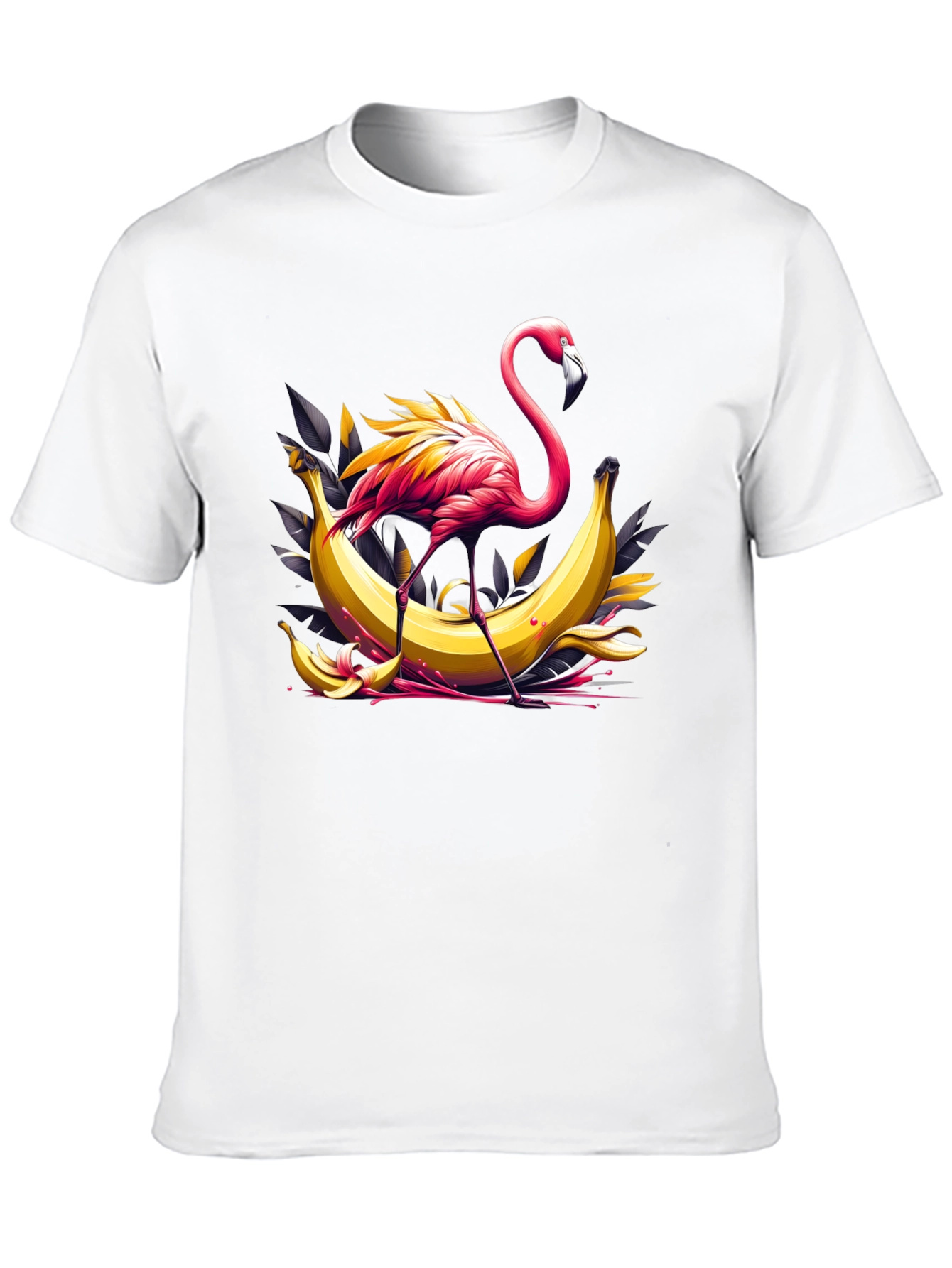 Flamingo & Banana Graphic T-Shirt - Unique Design