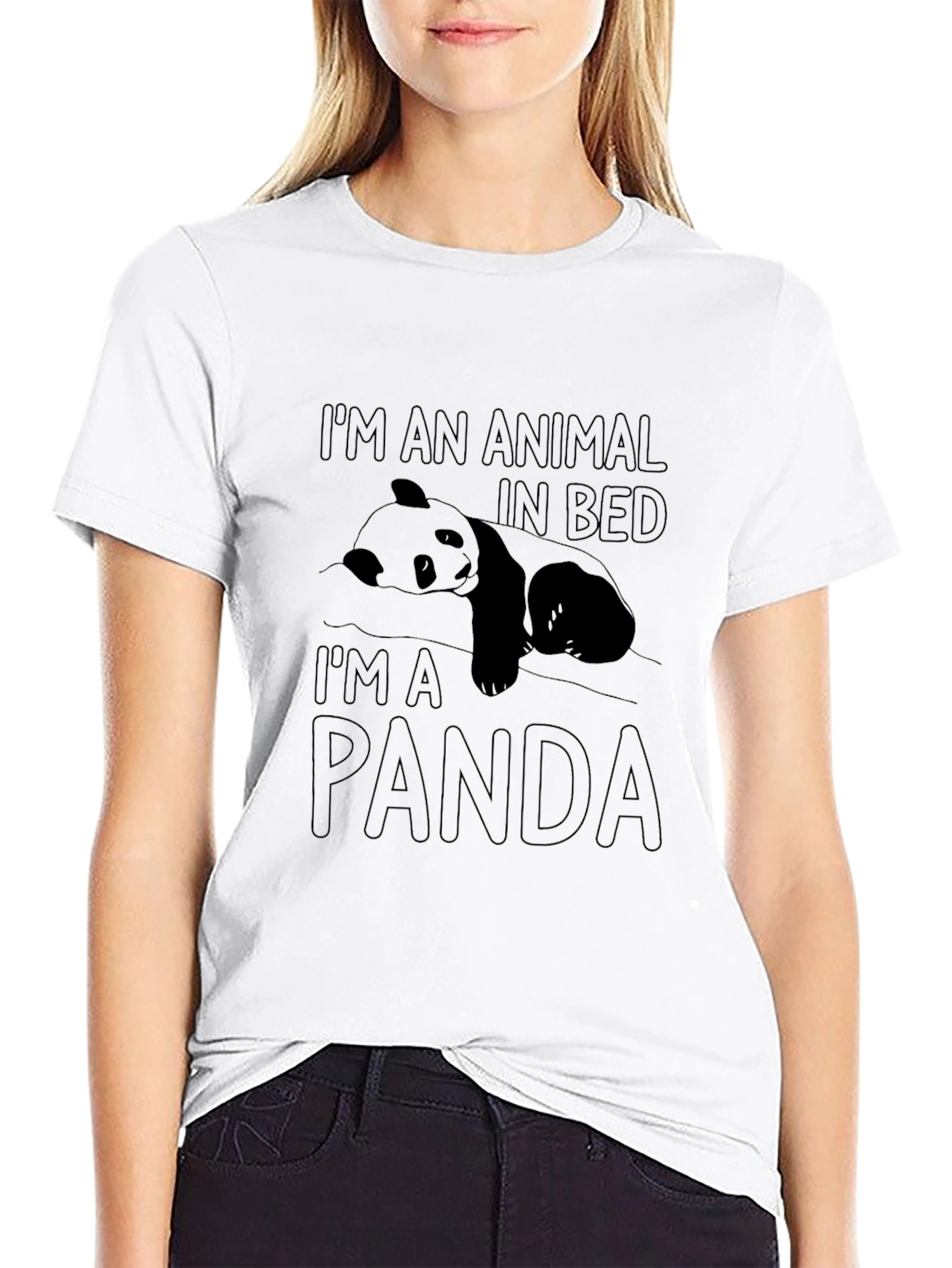 Im an Animal in Bed Panda T-Shirt