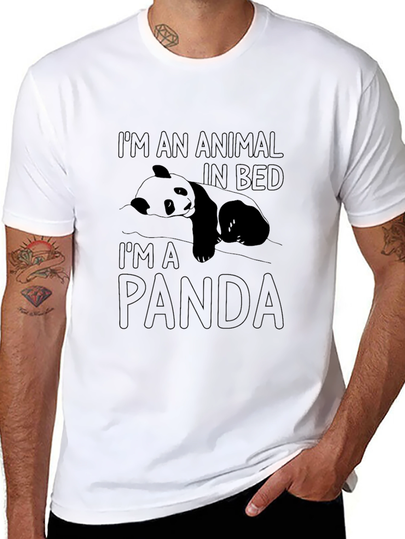 Im an Animal in Bed Panda T-Shirt