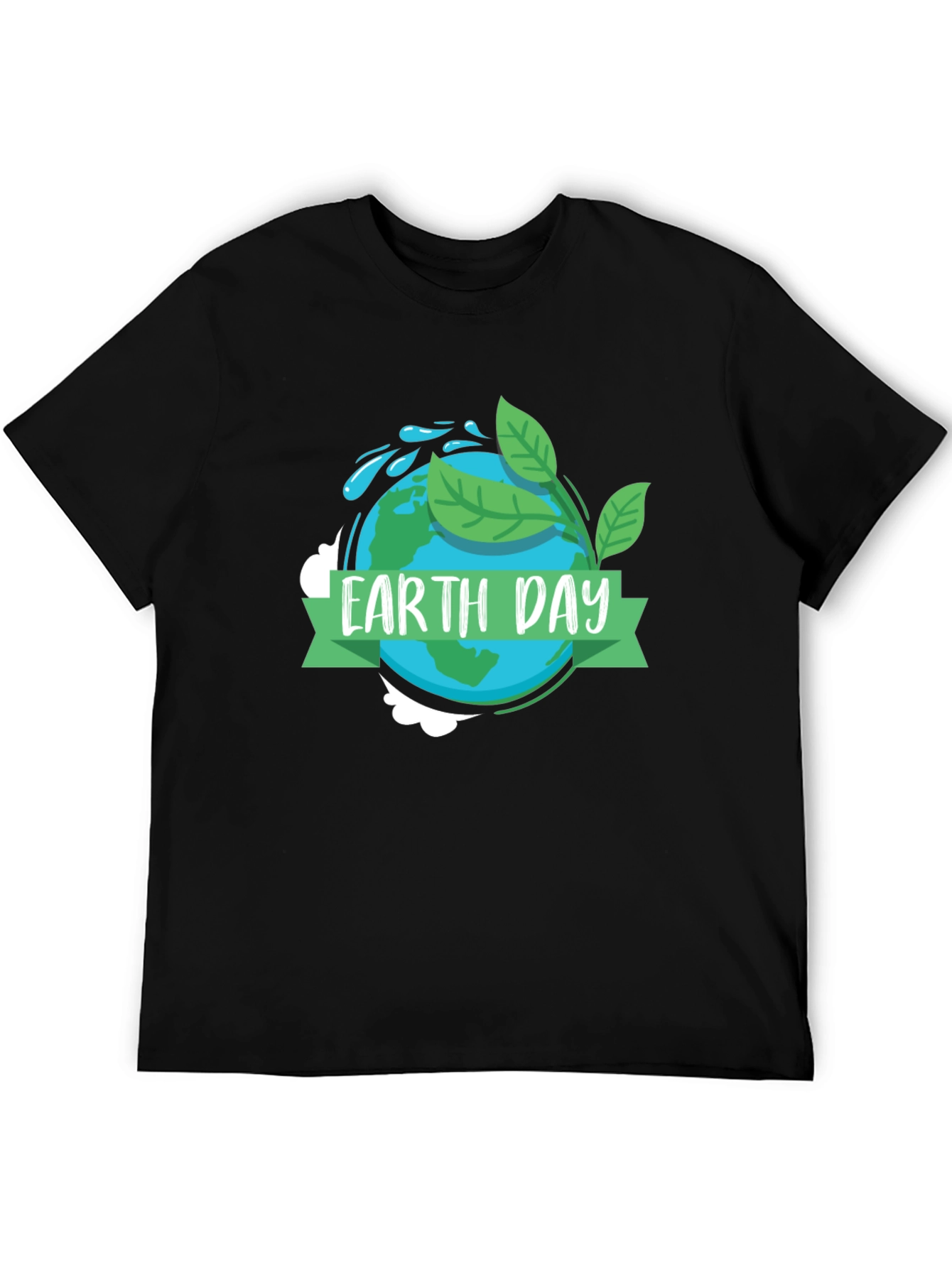 Earth Day Graphic Tee - Black Cotton T-Shirt