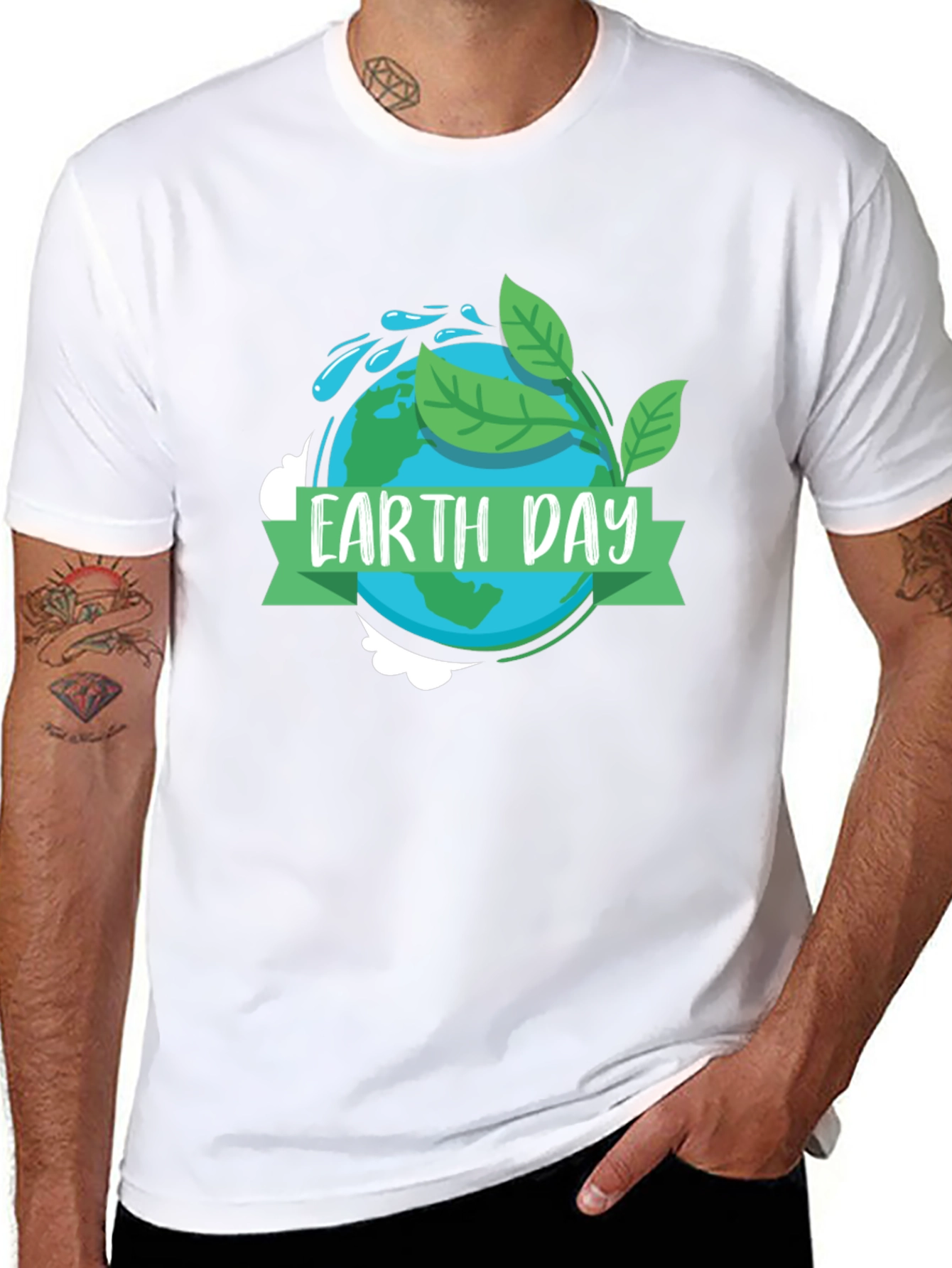 Earth Day Graphic Tee - Black Cotton T-Shirt