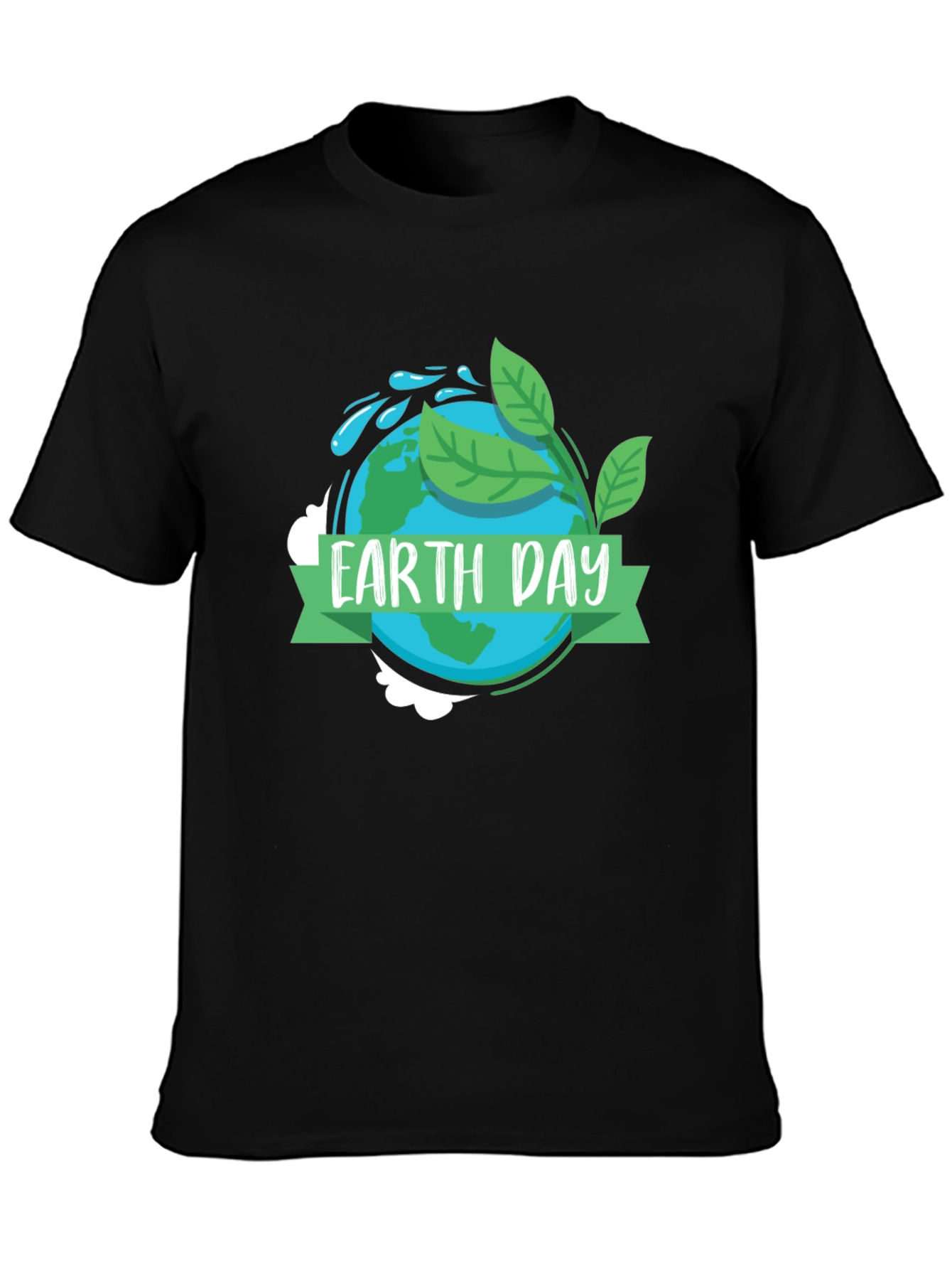 Earth Day Graphic Tee - Black Cotton T-Shirt