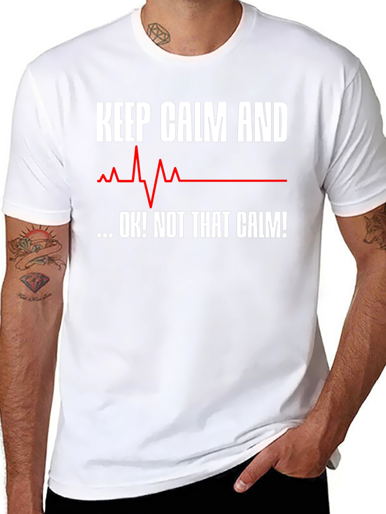 Keep Calm T-Shirt - Funny ECG Design