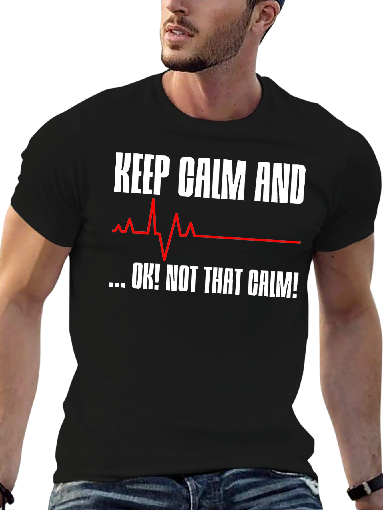 Keep Calm T-Shirt - Funny ECG Design
