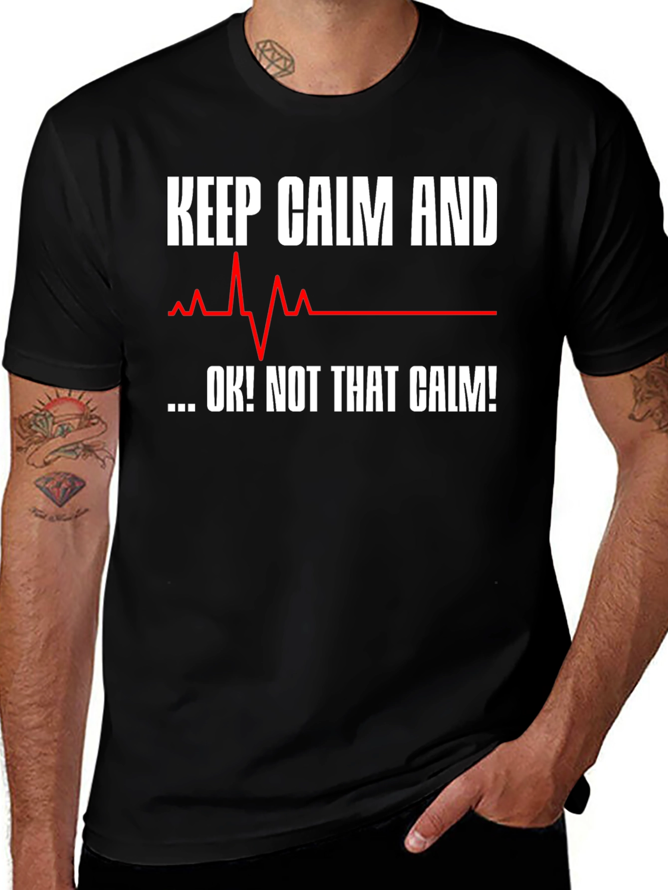 Keep Calm T-Shirt - Funny ECG Design