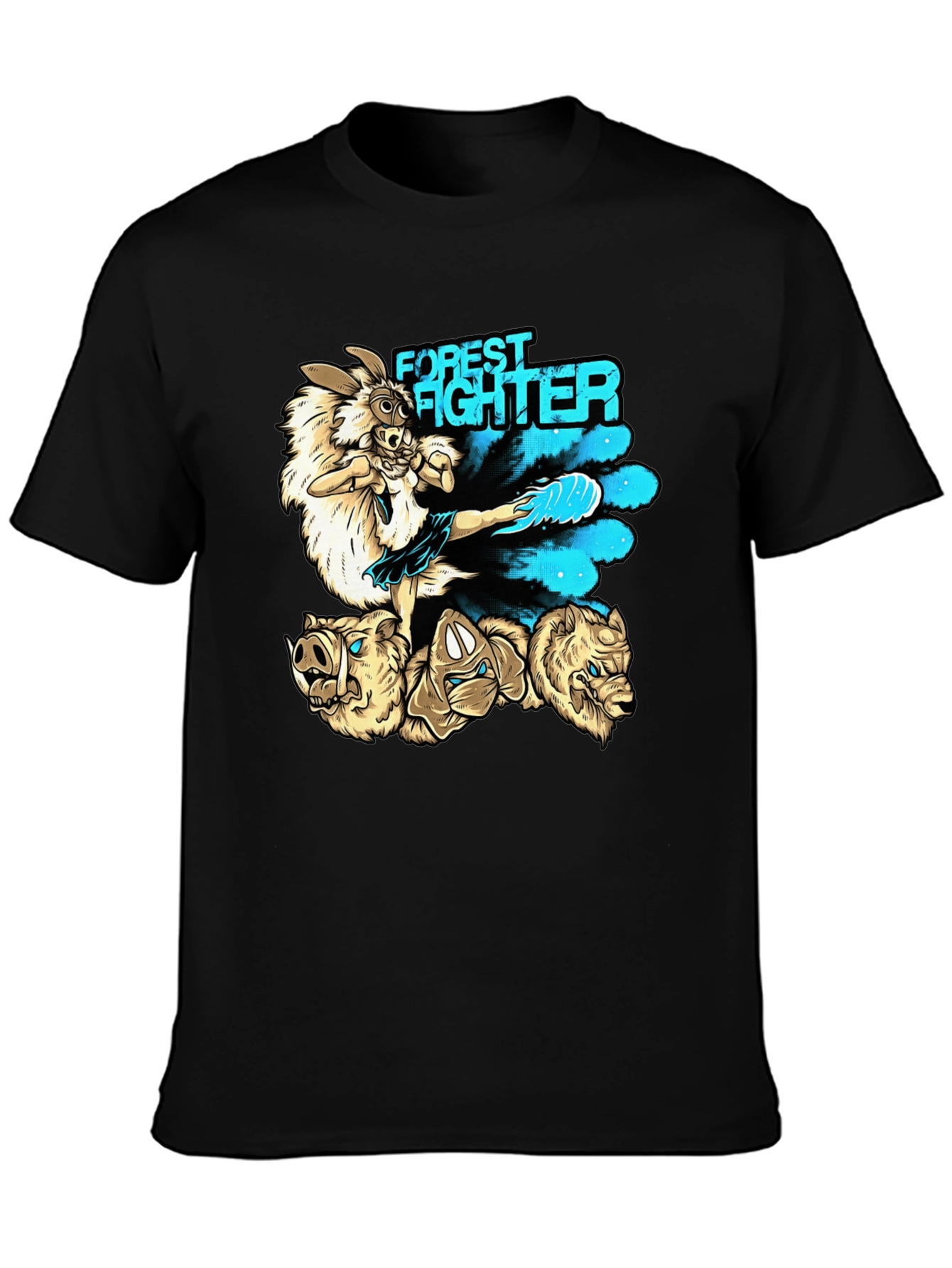 Forest Fighter Graphic Tee - Martial Arts Rabbit