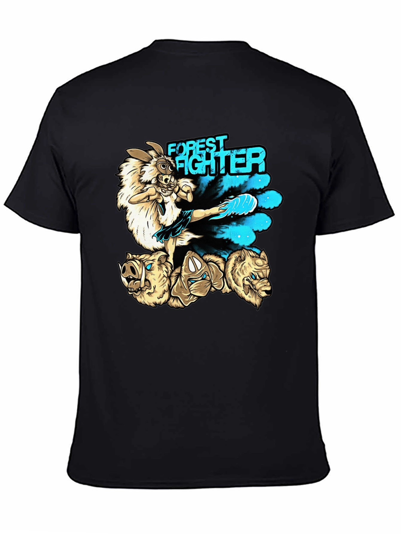Forest Fighter Graphic Tee - Martial Arts Rabbit