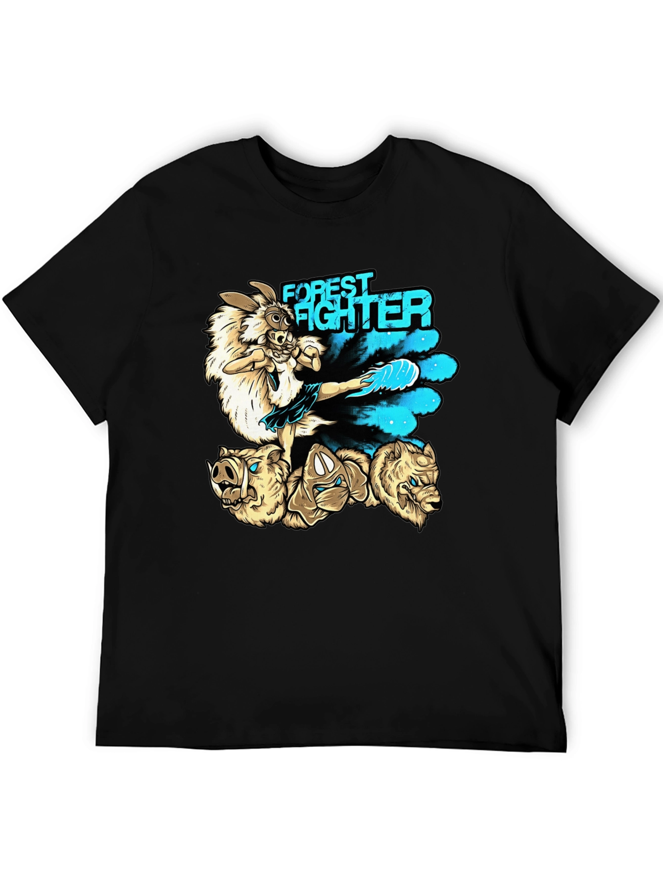 Forest Fighter Graphic Tee - Martial Arts Rabbit