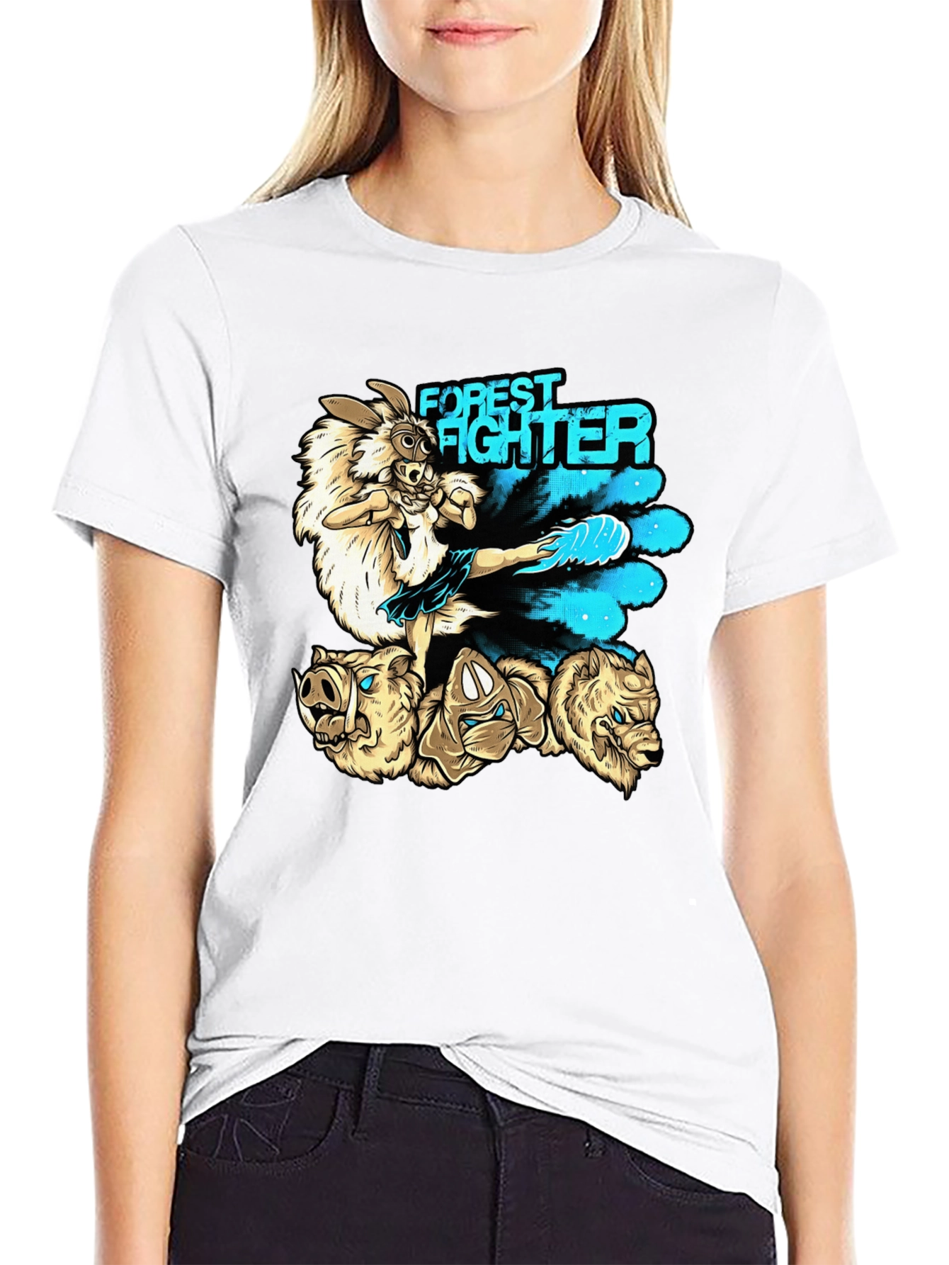Forest Fighter Graphic Tee - Martial Arts Rabbit