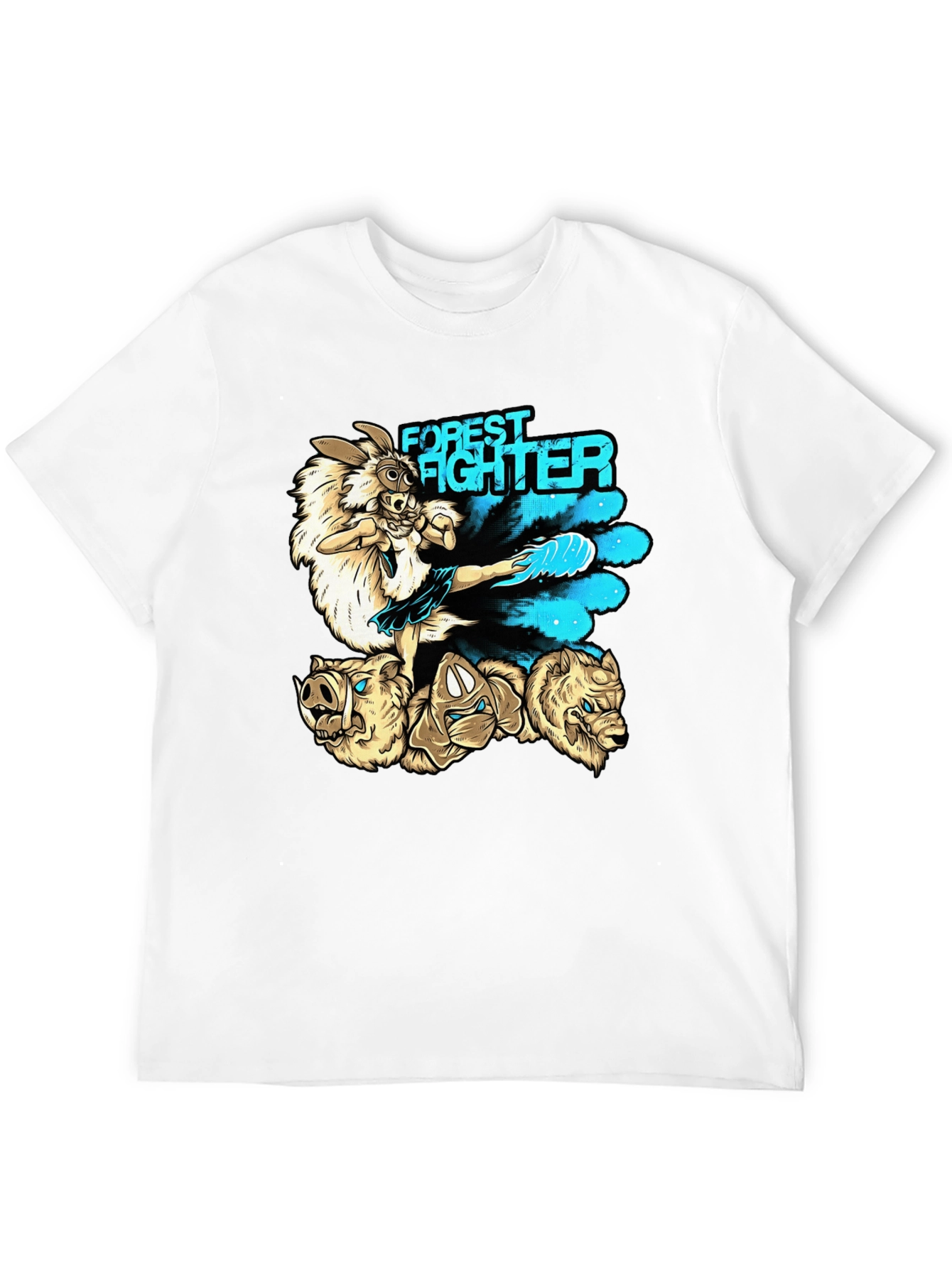 Forest Fighter Graphic Tee - Martial Arts Rabbit