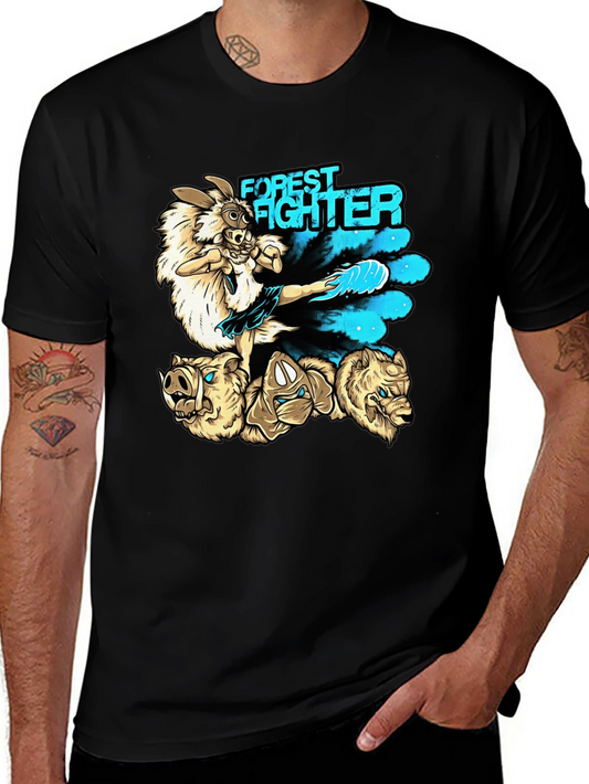 Forest Fighter Graphic Tee - Martial Arts Rabbit