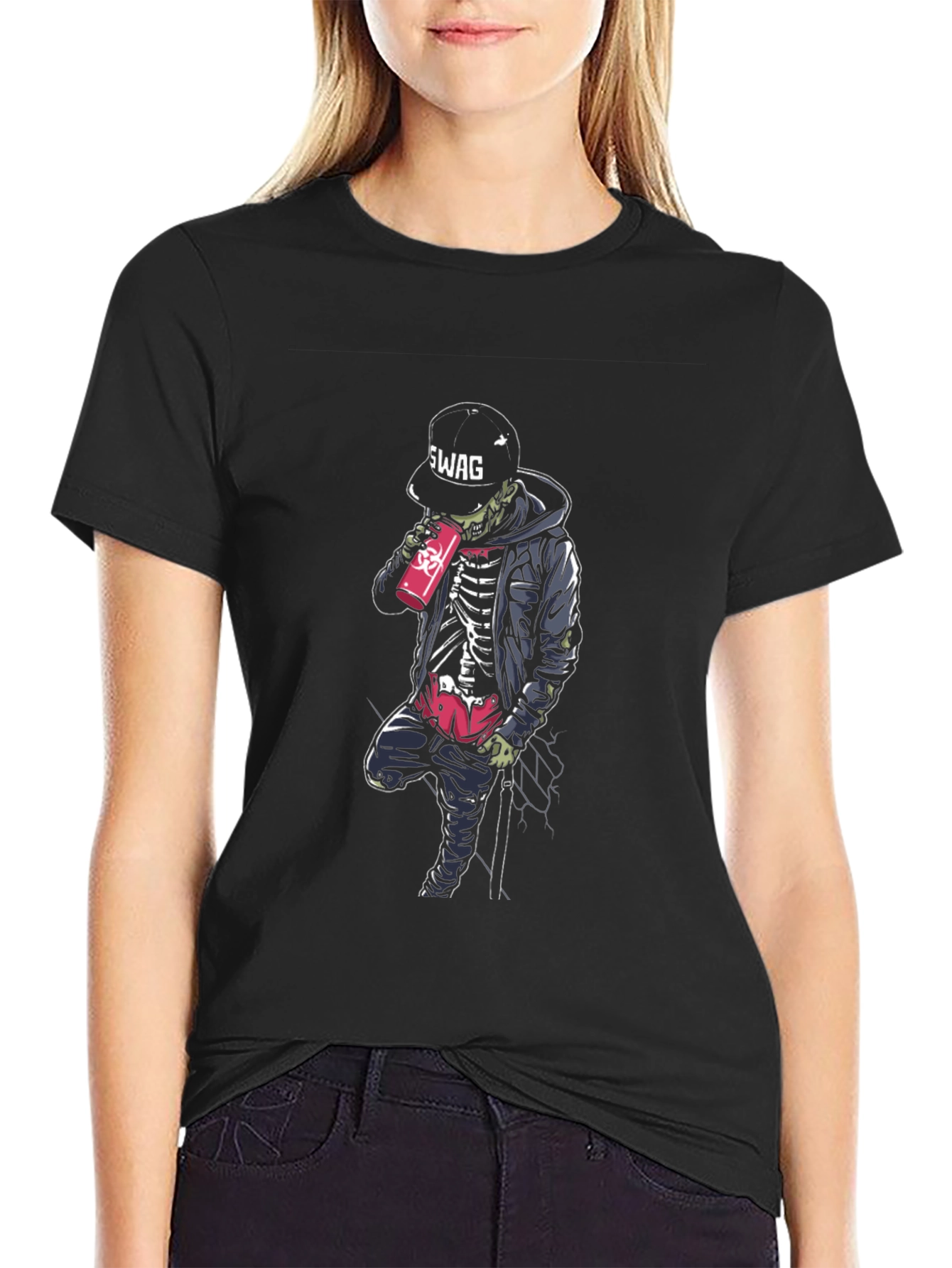 Swag Skeleton Graphic Print T-Shirt