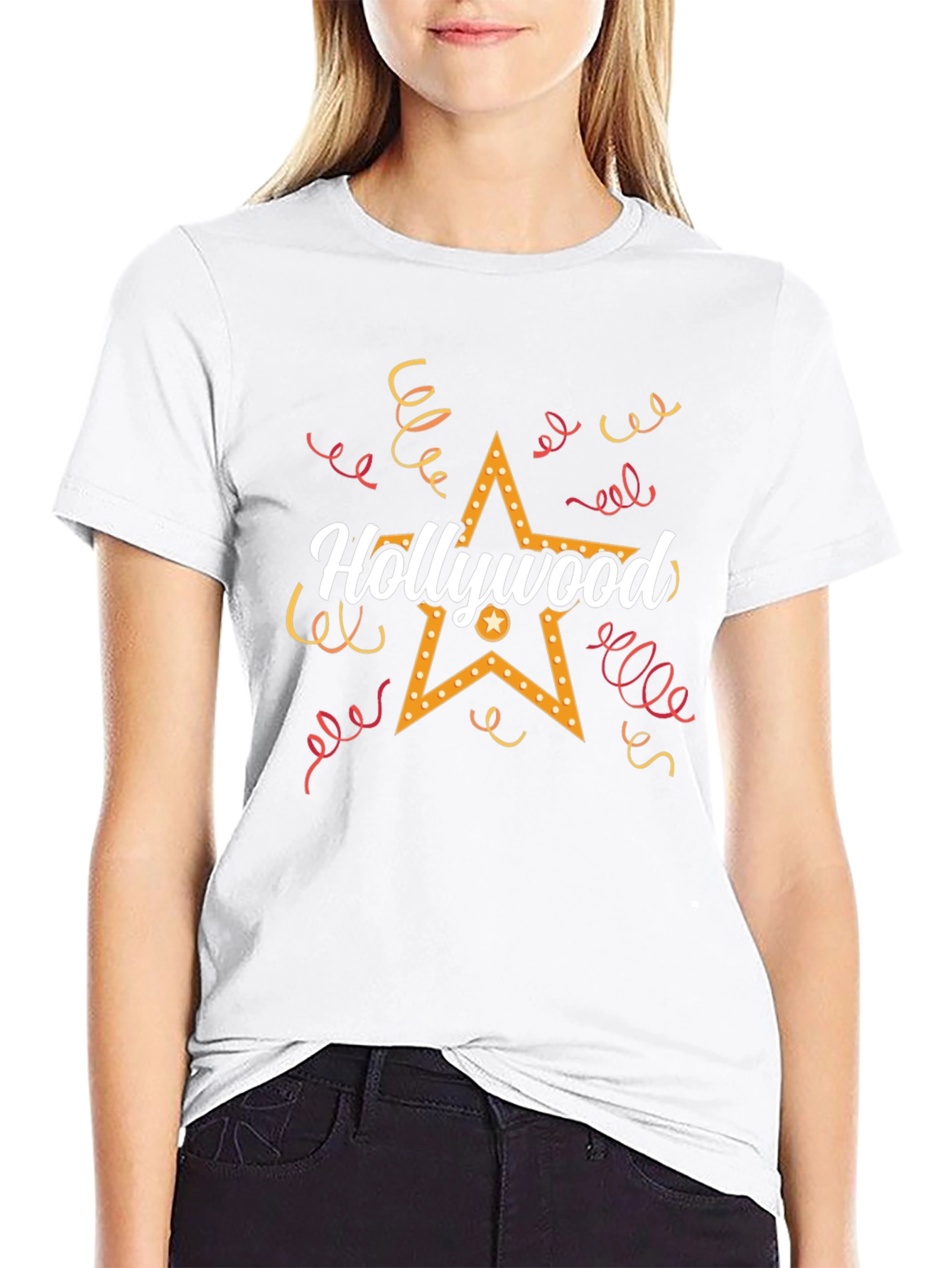 Hollywood Star Graphic Tee - Black