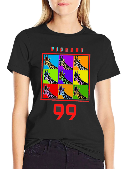 Vibrant Giraffe Pop Art T-Shirt