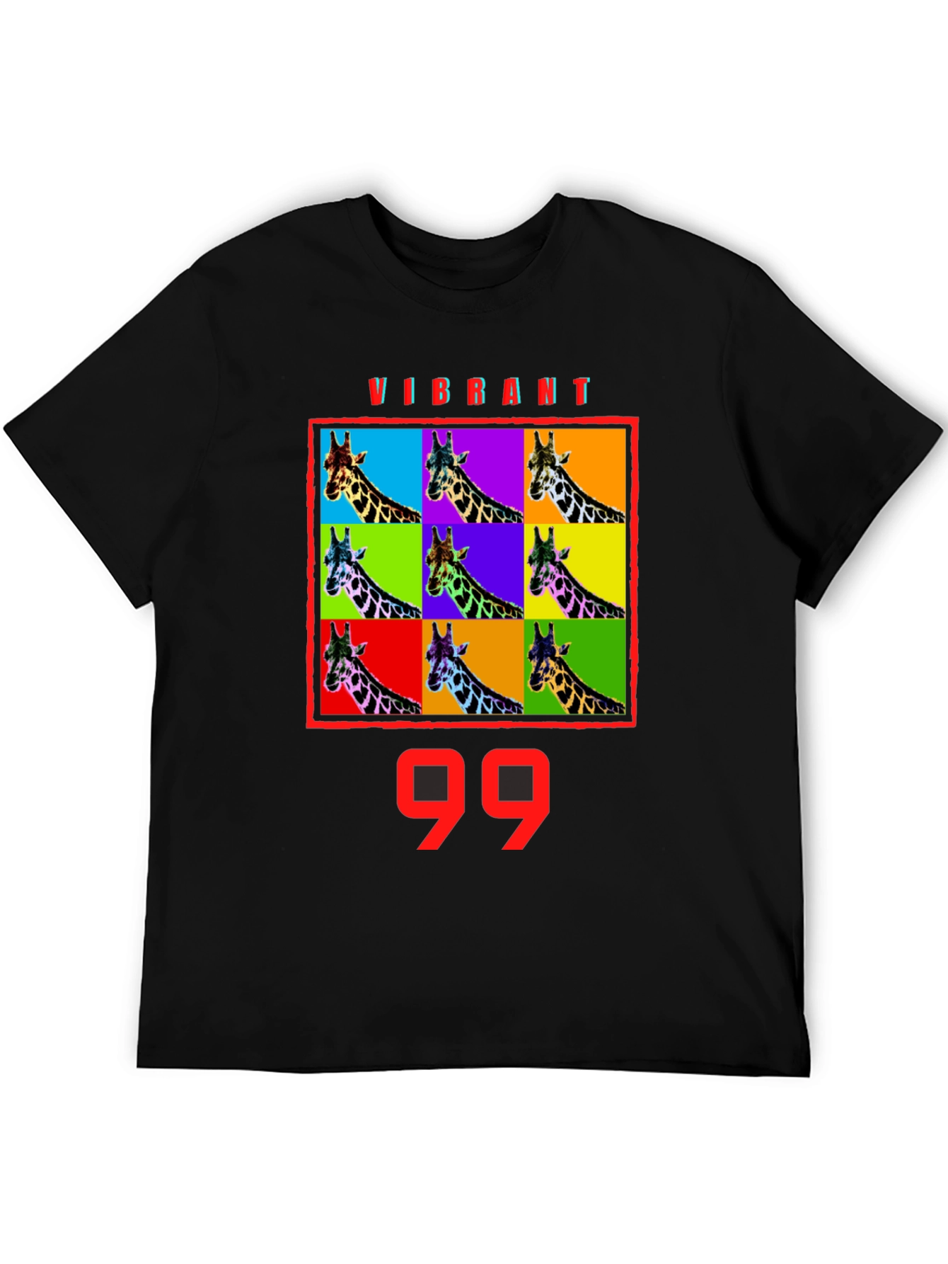 Vibrant Giraffe Pop Art T-Shirt