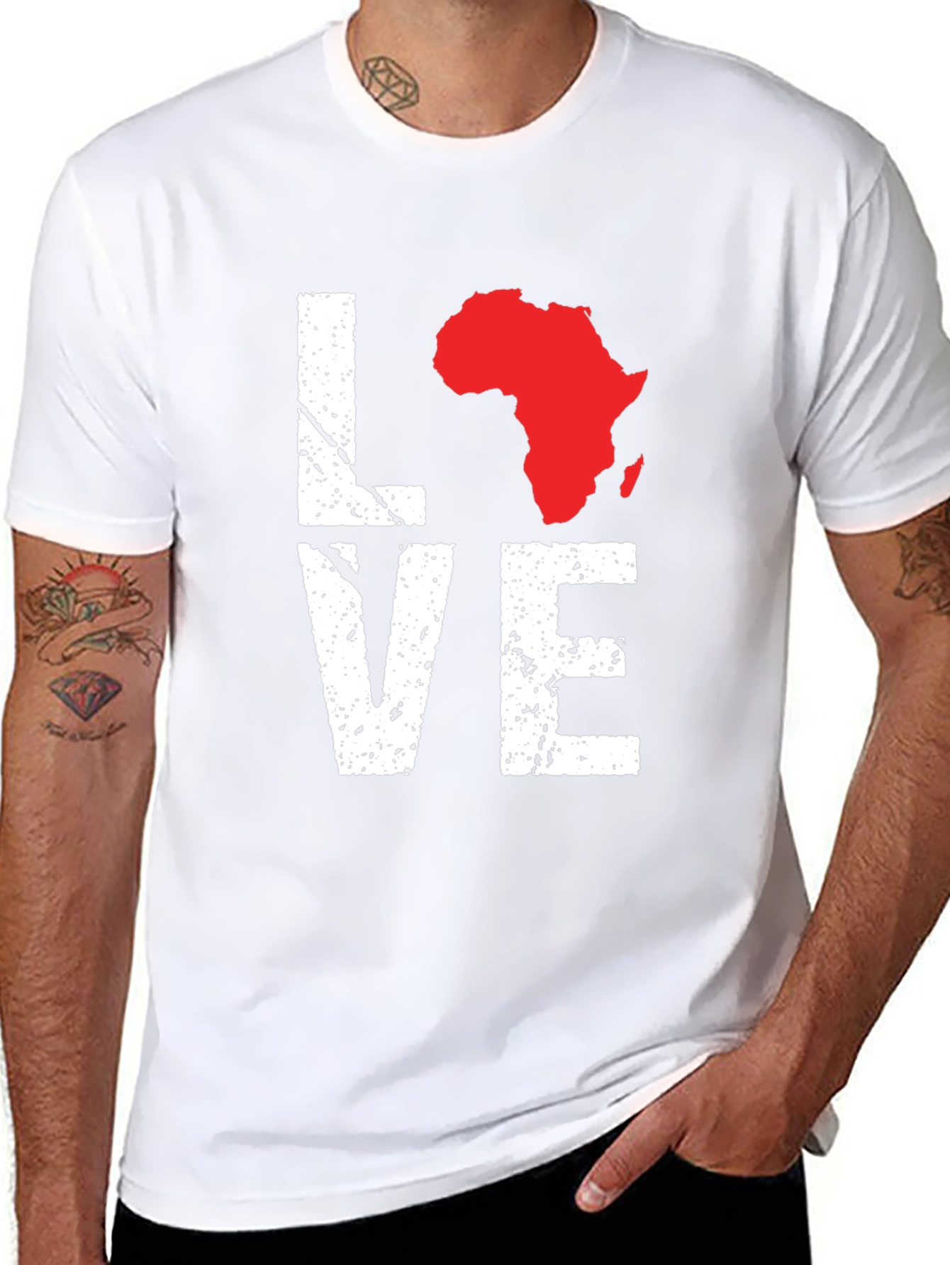 Love Africa Graphic Tee - Black Cotton T-Shirt