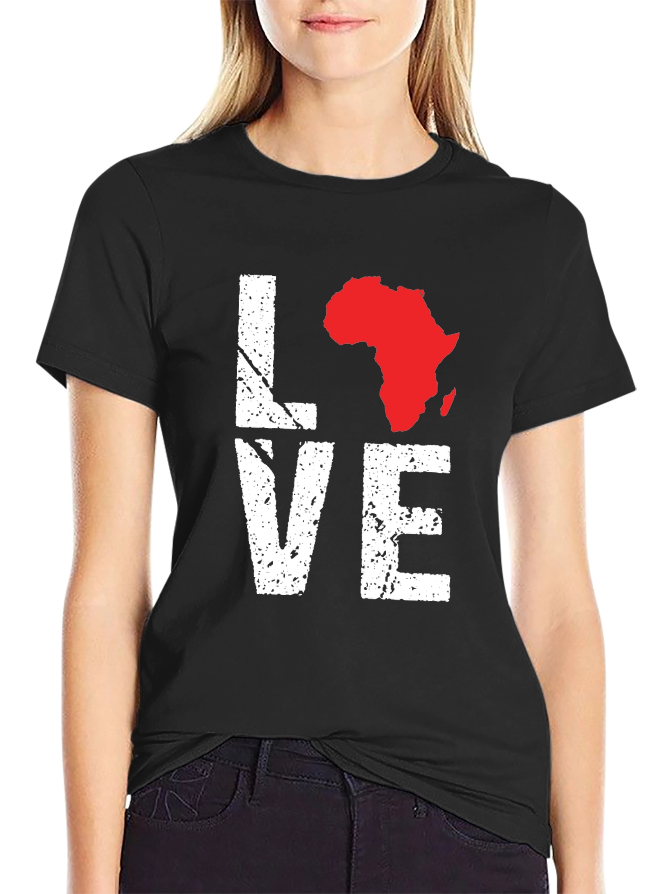 Love Africa Graphic Tee - Black Cotton T-Shirt