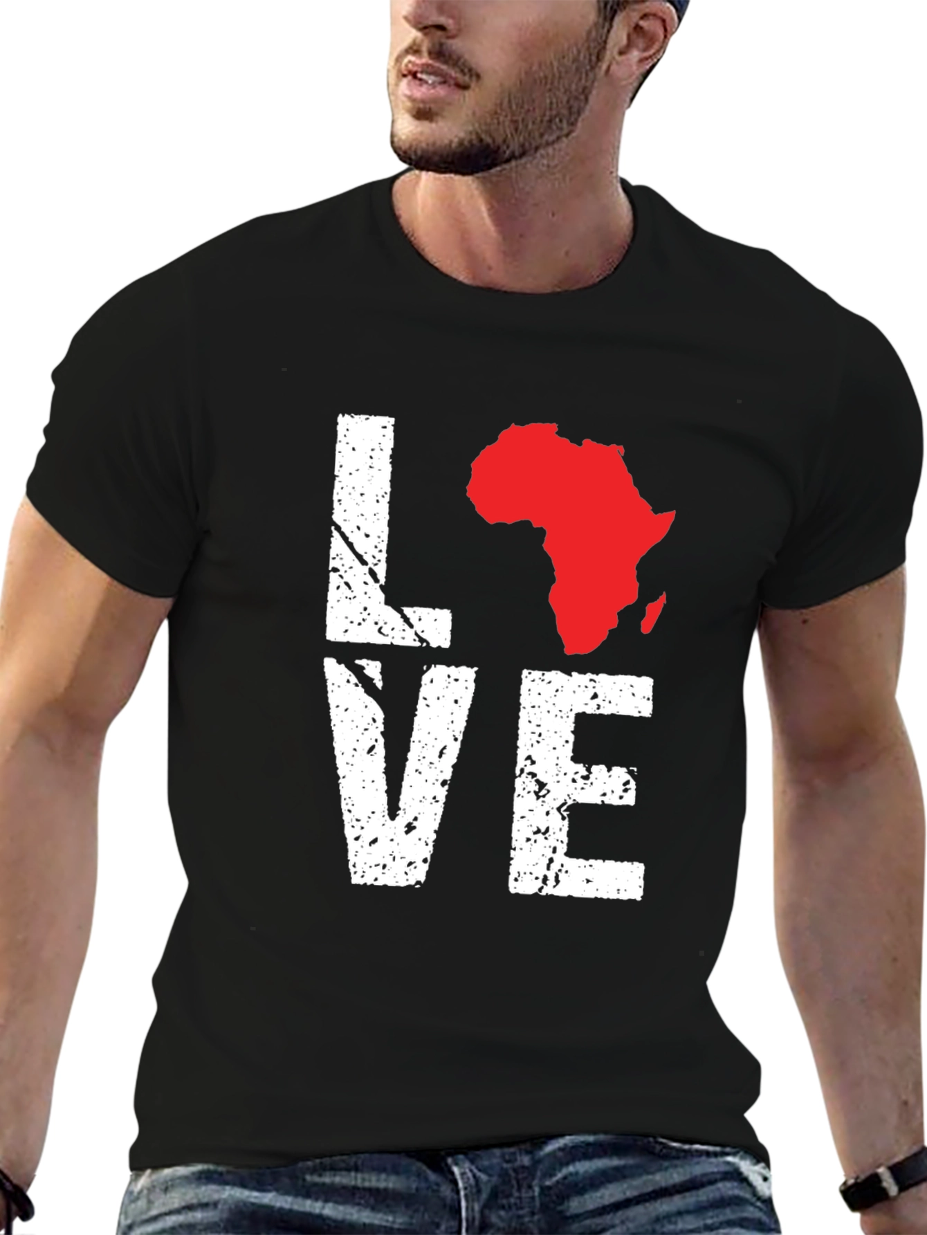 Love Africa Graphic Tee - Black Cotton T-Shirt