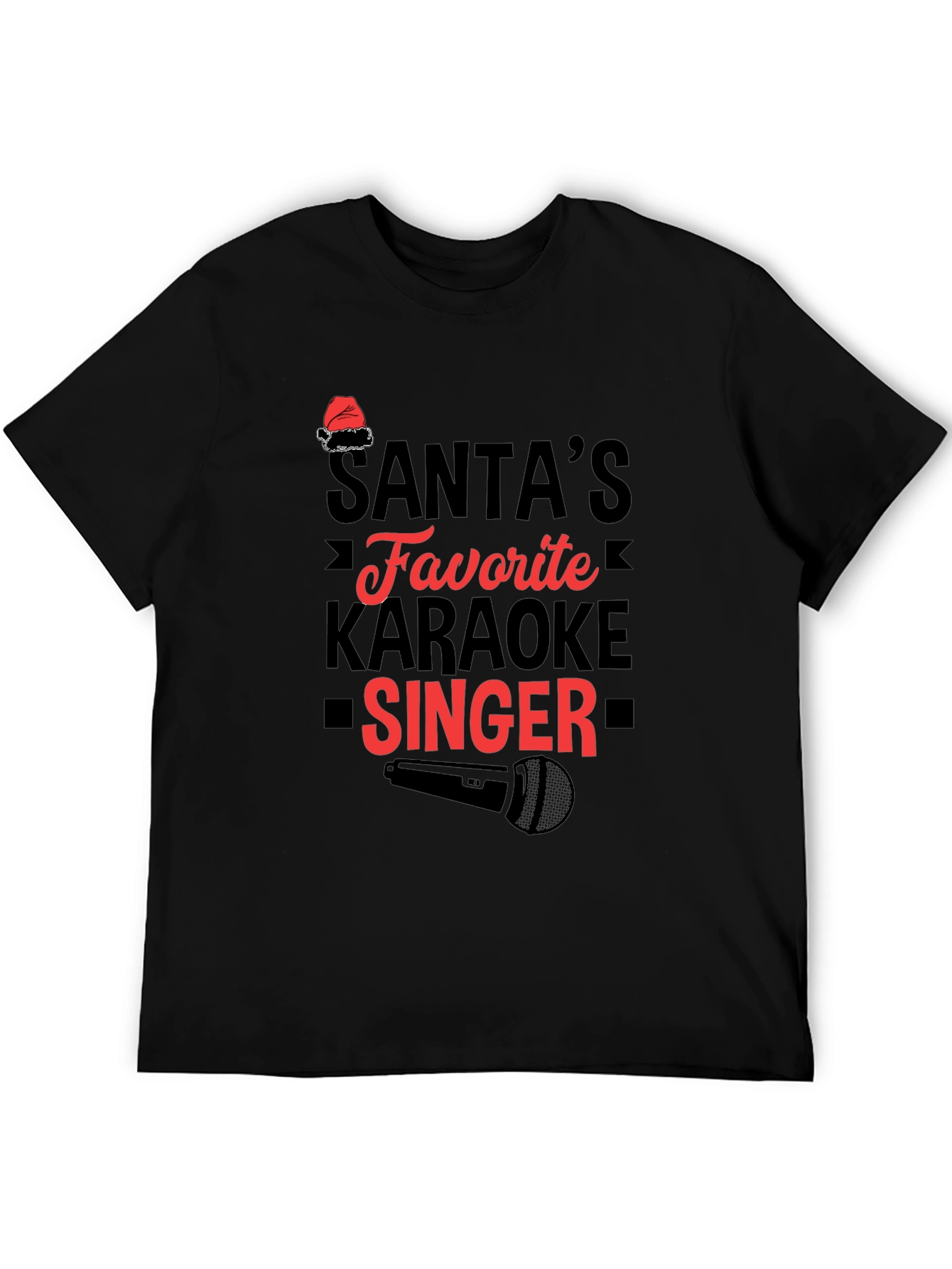 Santas Favorite Karaoke Singer Graphic T-Shirt