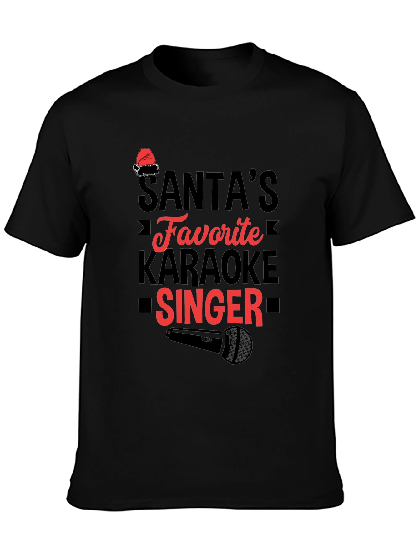 Santas Favorite Karaoke Singer Graphic T-Shirt