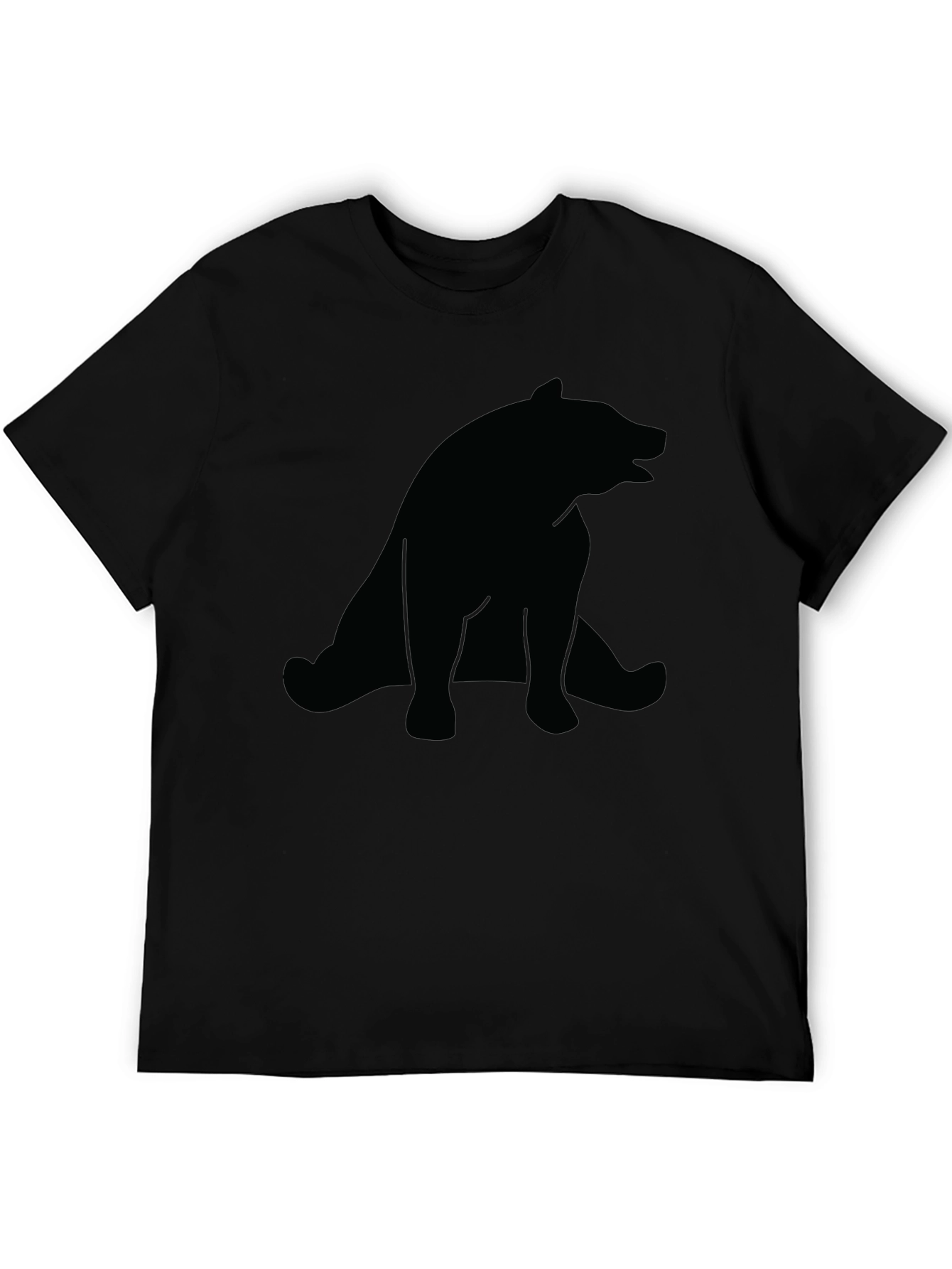 Bear Silhouette Mens Black T-Shirt