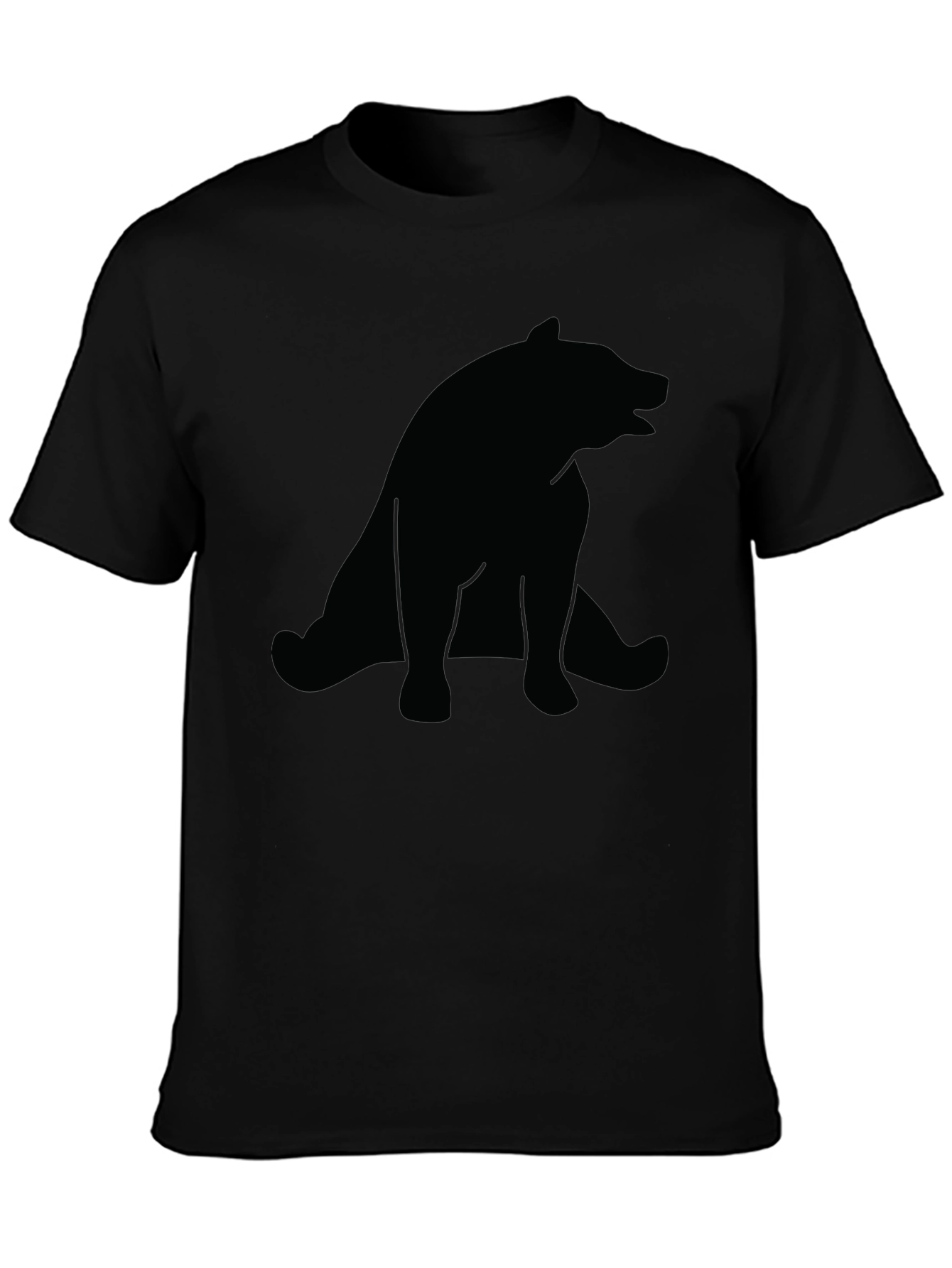 Bear Silhouette Mens Black T-Shirt