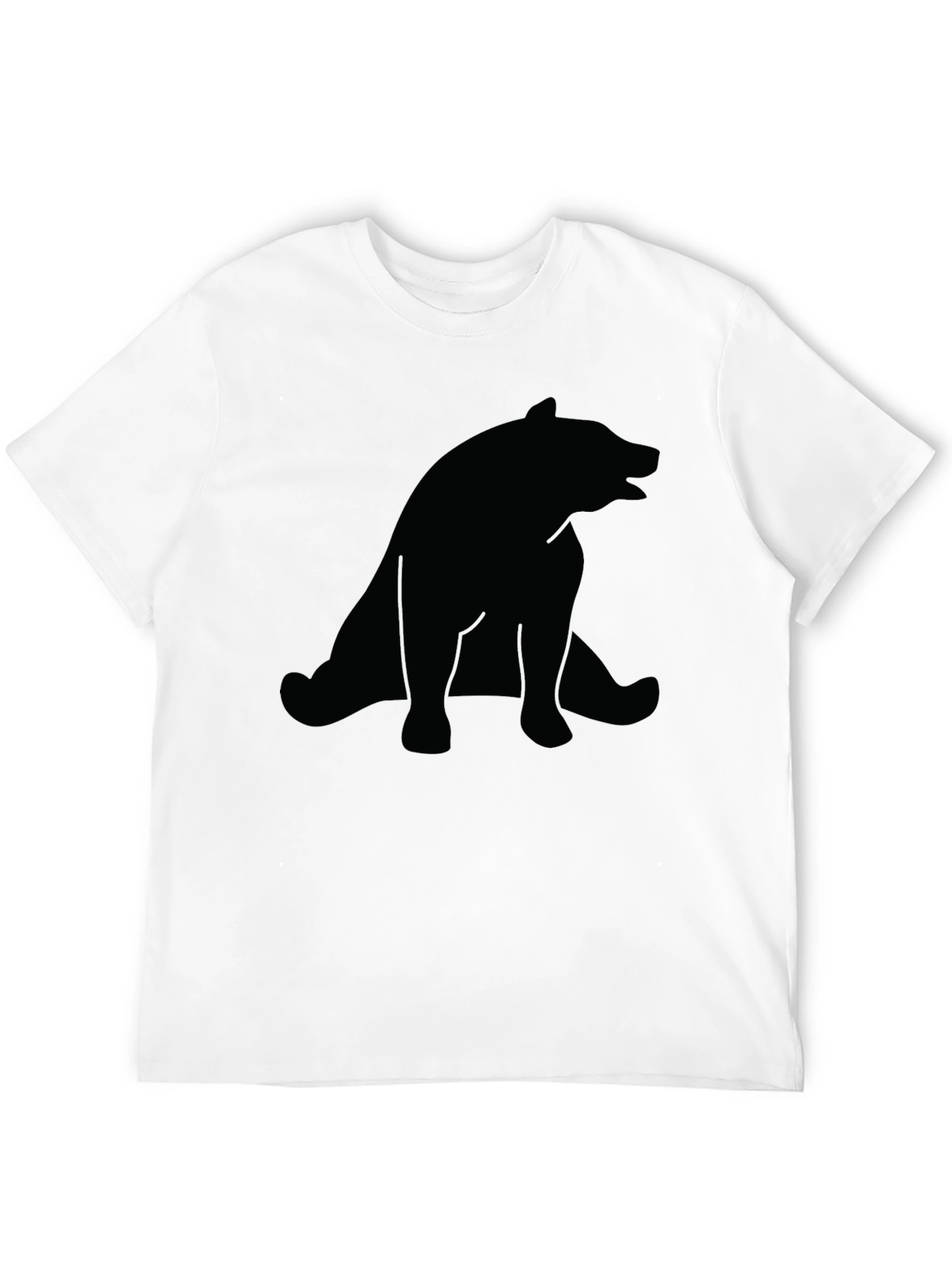 Bear Silhouette Mens Black T-Shirt