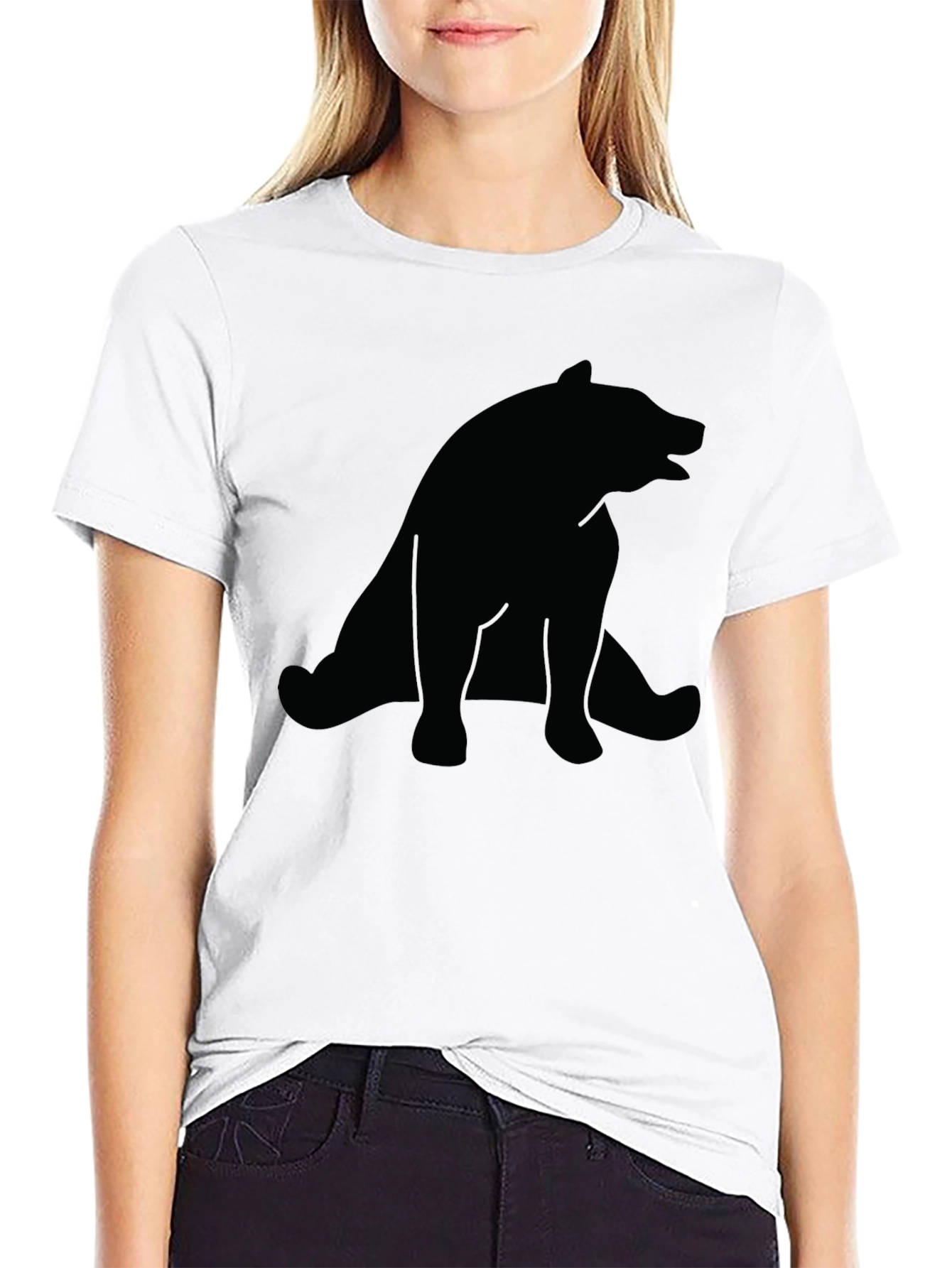 Bear Silhouette Mens Black T-Shirt
