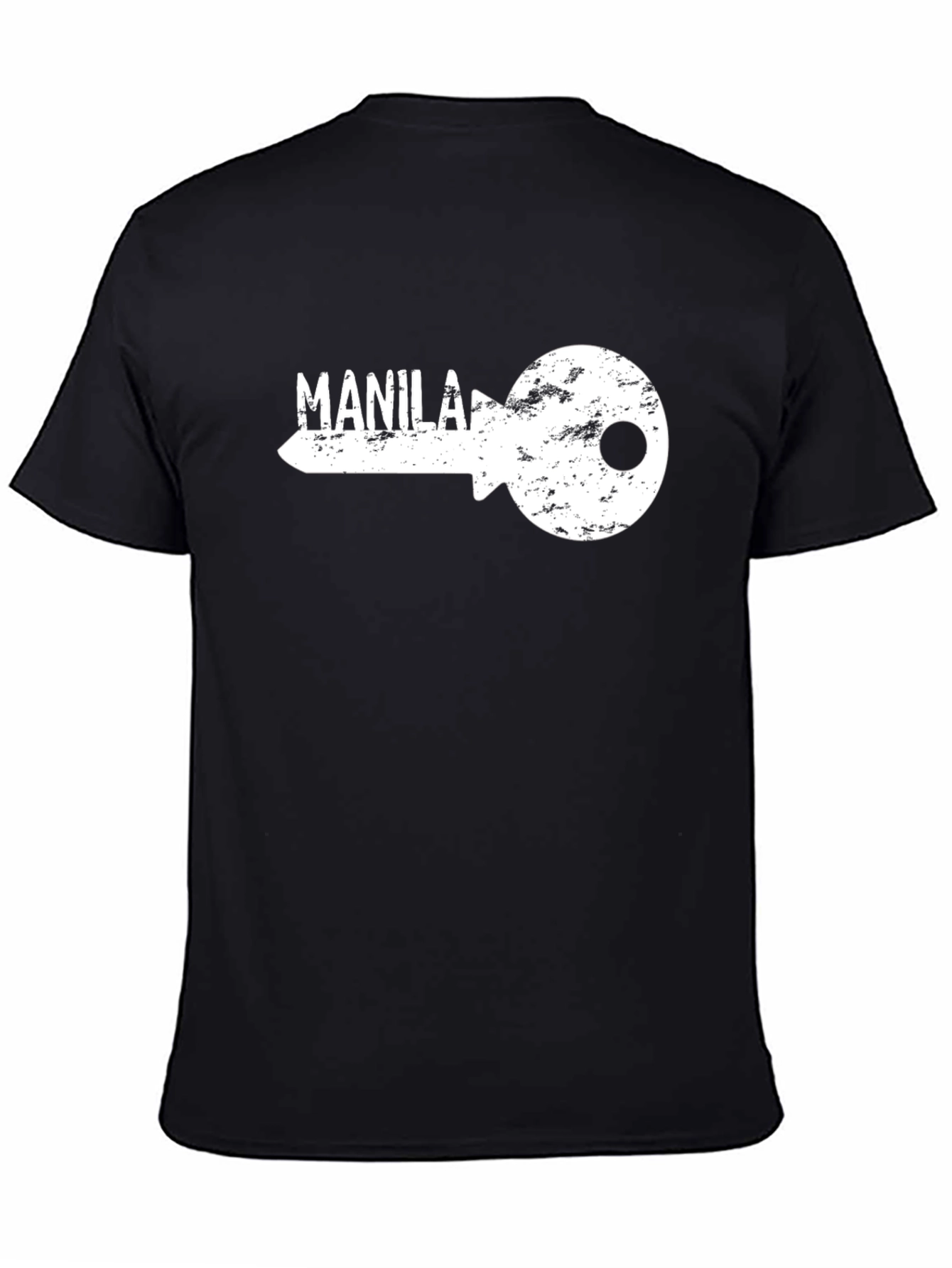 Manila Key Graphic T-Shirt - Black Crew Neck Tee