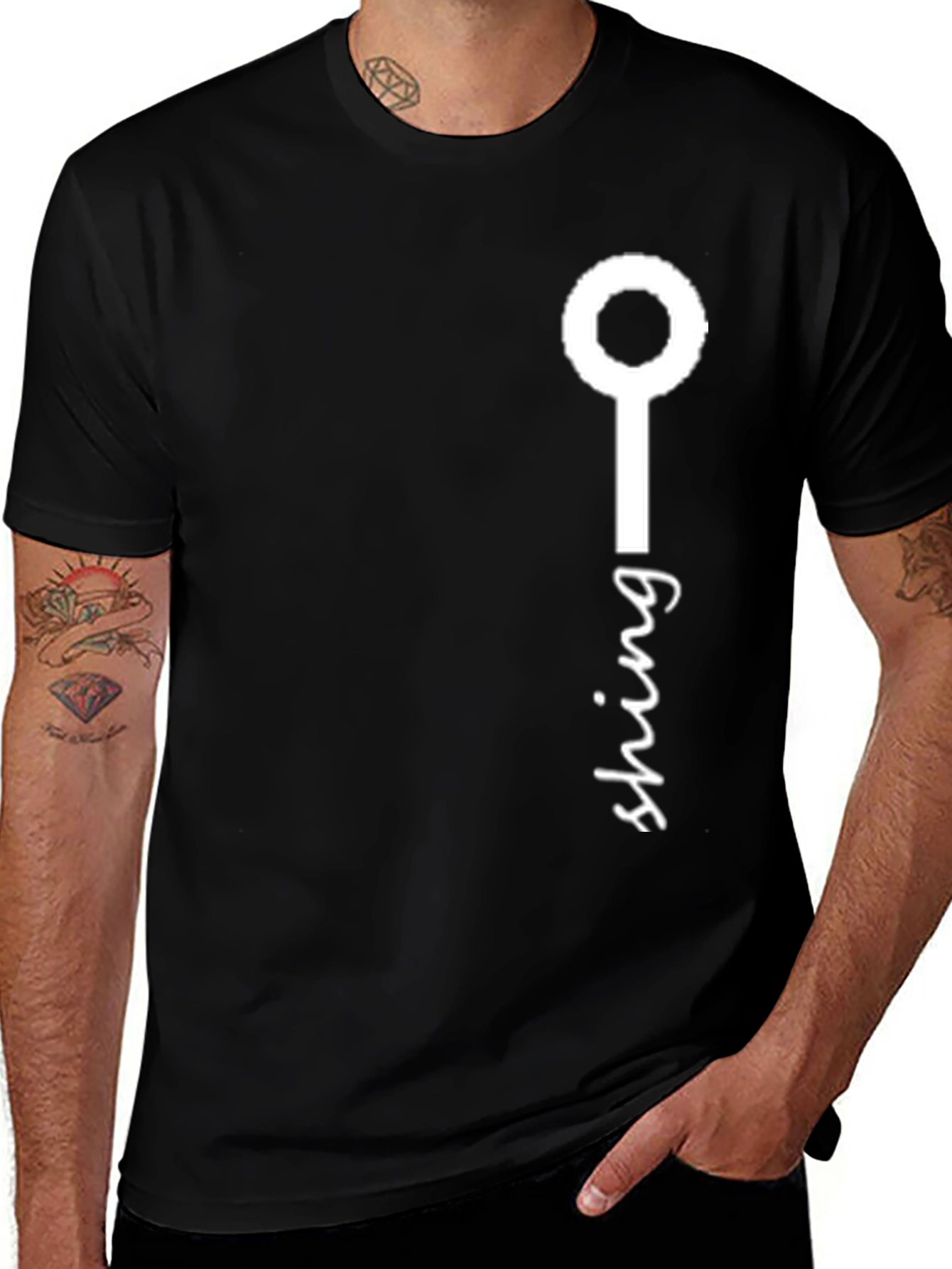 Fishing Rod Graphic Tee - Black Cotton T-Shirt