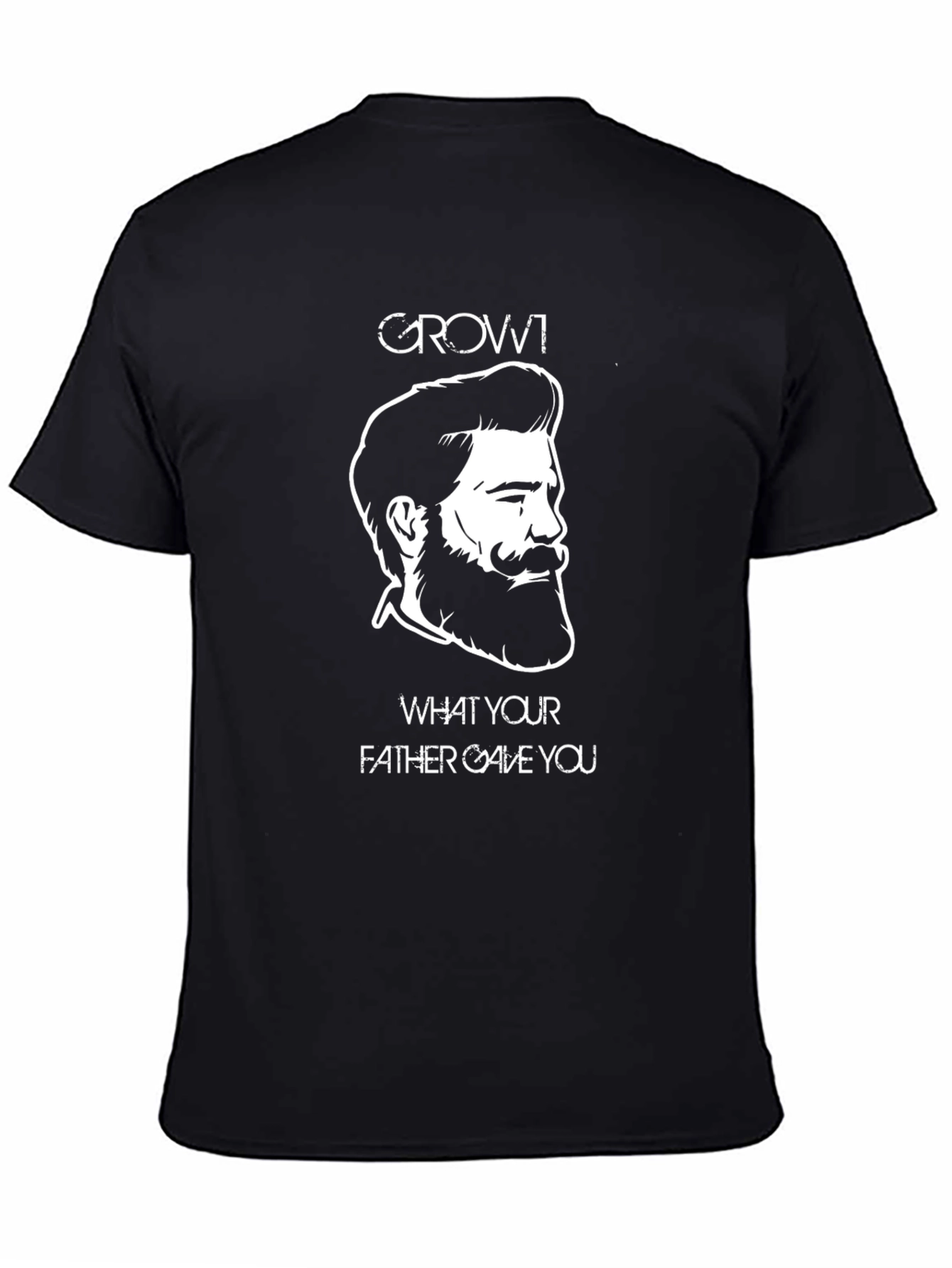 Grow! Beard Graphic Print Black T-Shirt