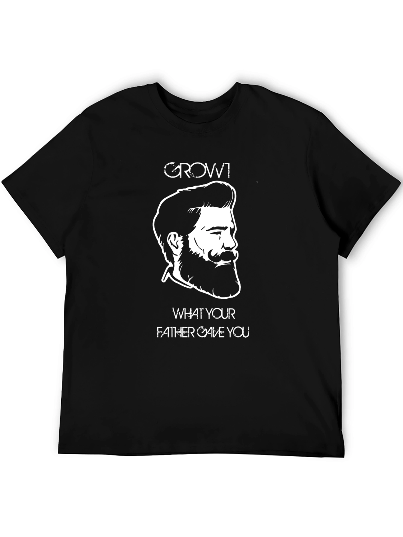 Grow! Beard Graphic Print Black T-Shirt
