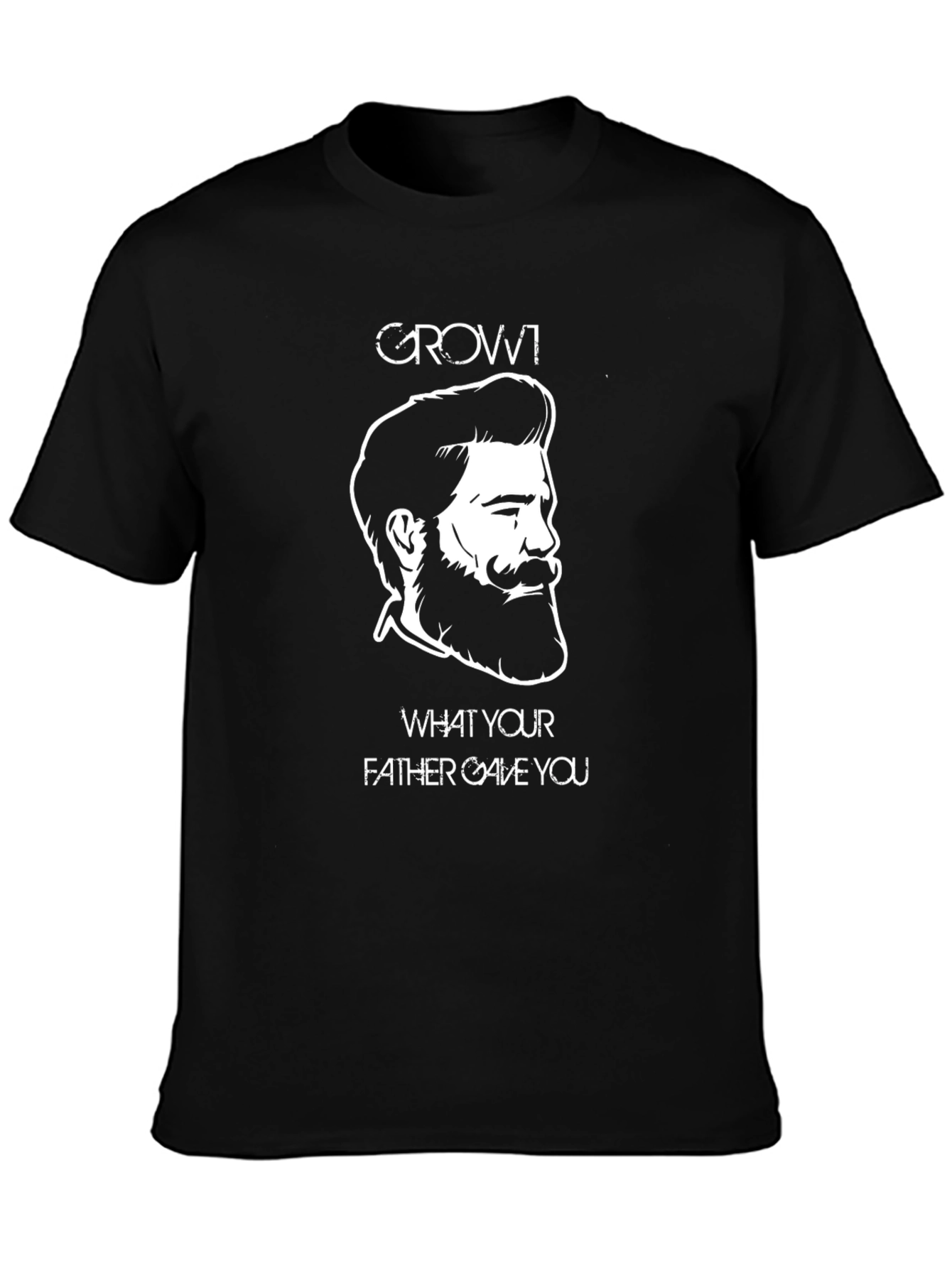 Grow! Beard Graphic Print Black T-Shirt