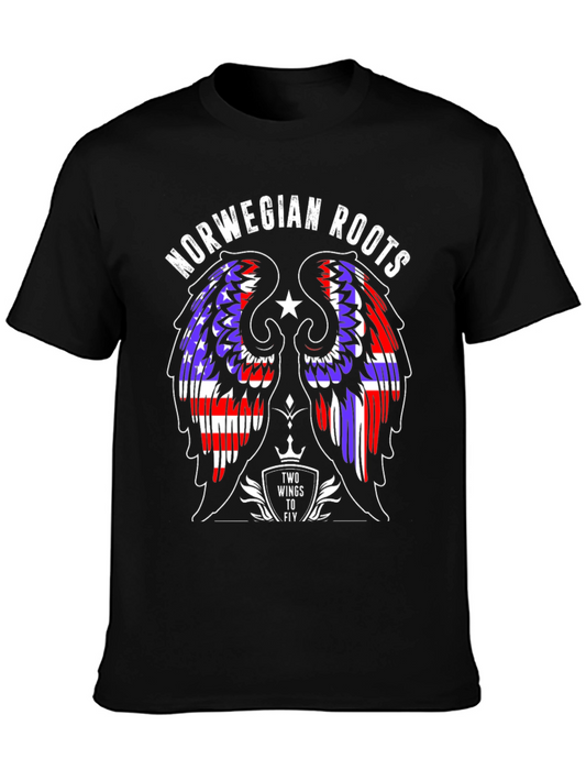 Norwegian Roots Wings T-Shirt - Two Wings to Fly