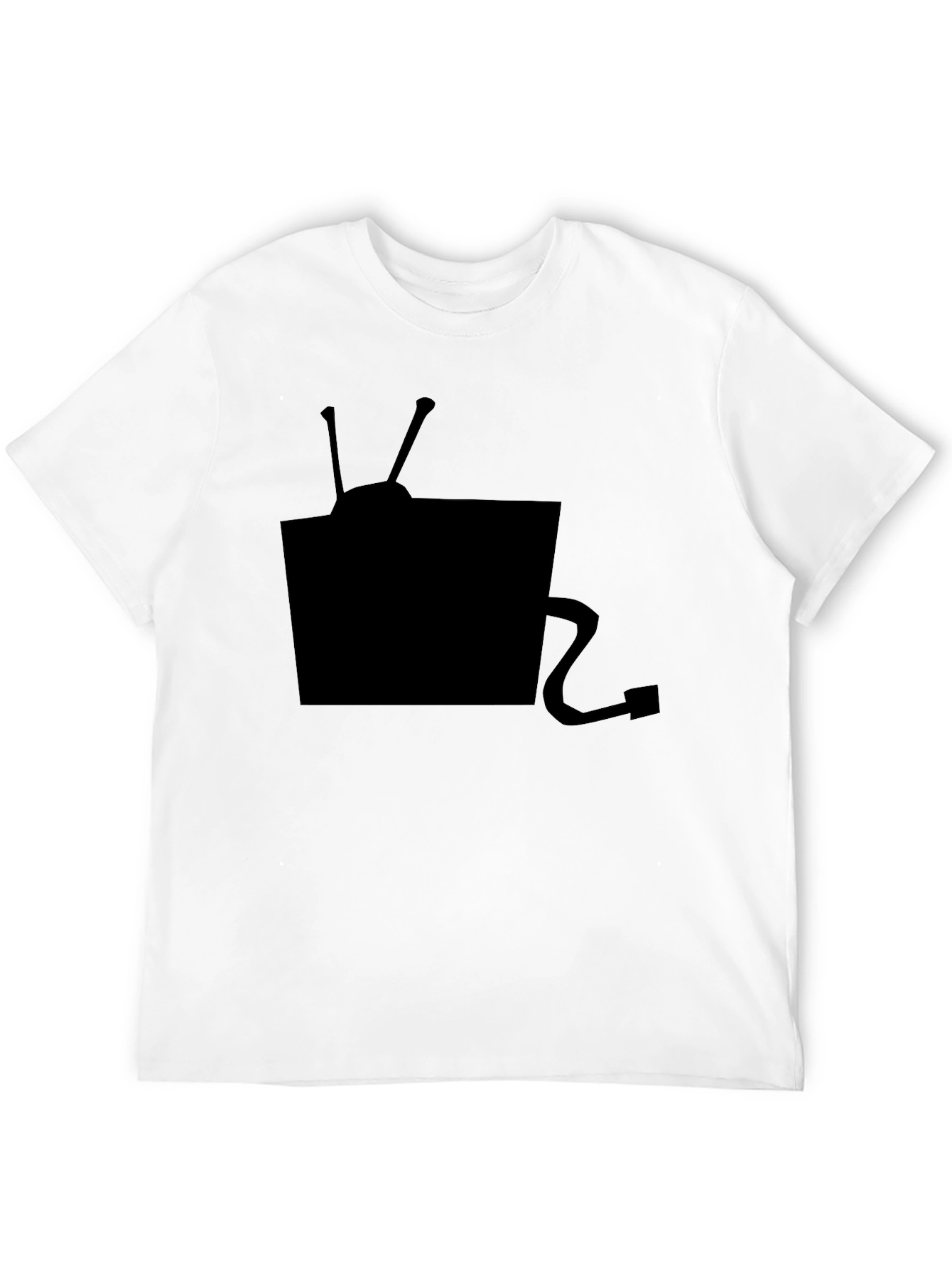 Retro TV Graphic Tee - Classic Black Cotton T-Shirt