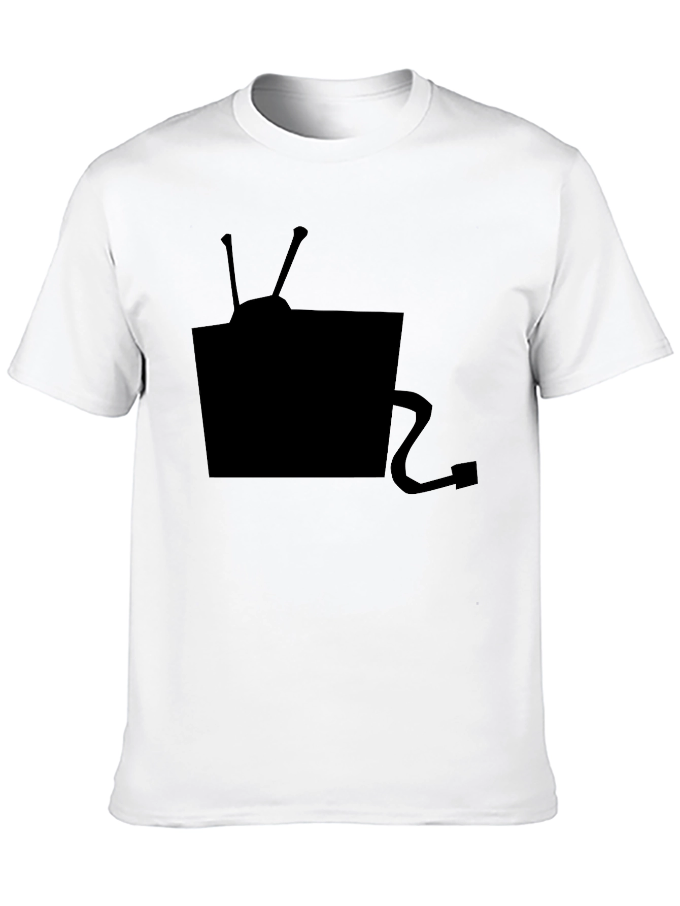Retro TV Graphic Tee - Classic Black Cotton T-Shirt