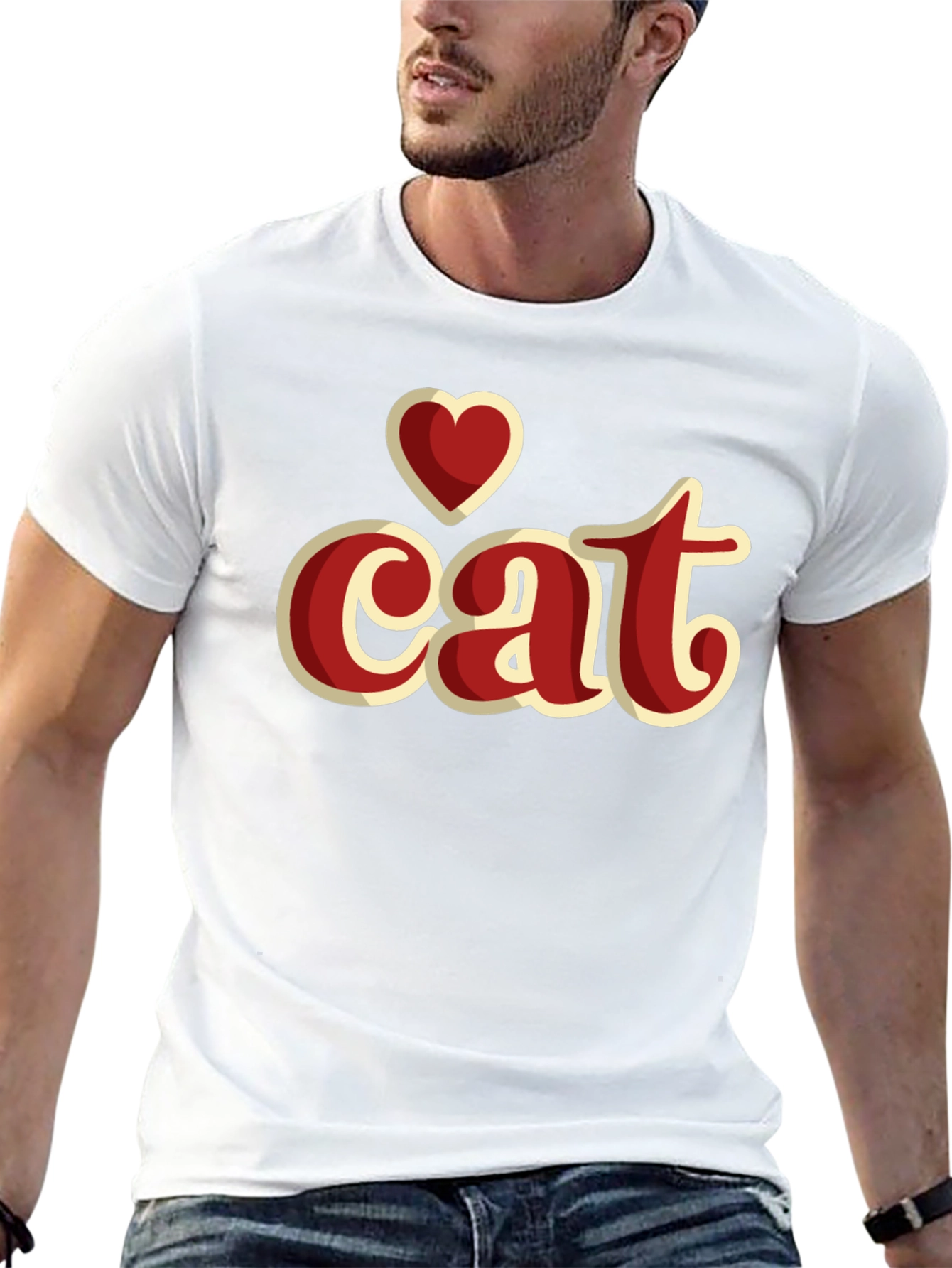 I Heart Cat Graphic T-Shirt - Stylish Casual Wear