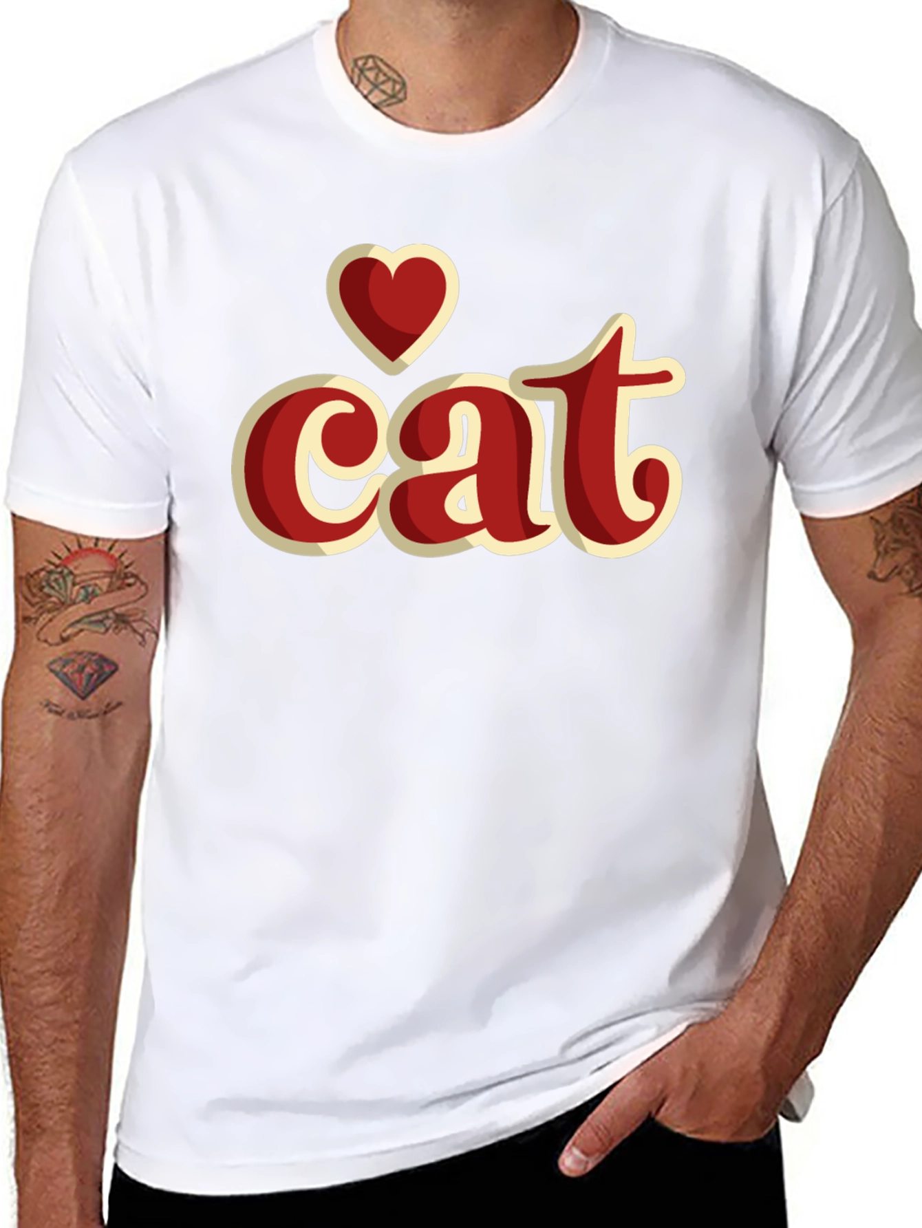 I Heart Cat Graphic T-Shirt - Stylish Casual Wear