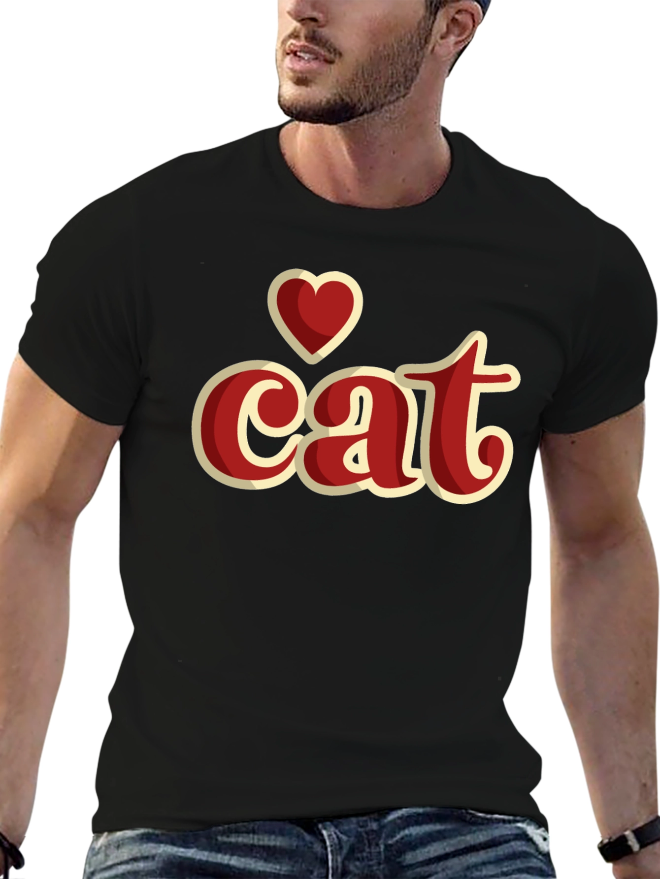 I Heart Cat Graphic T-Shirt - Stylish Casual Wear
