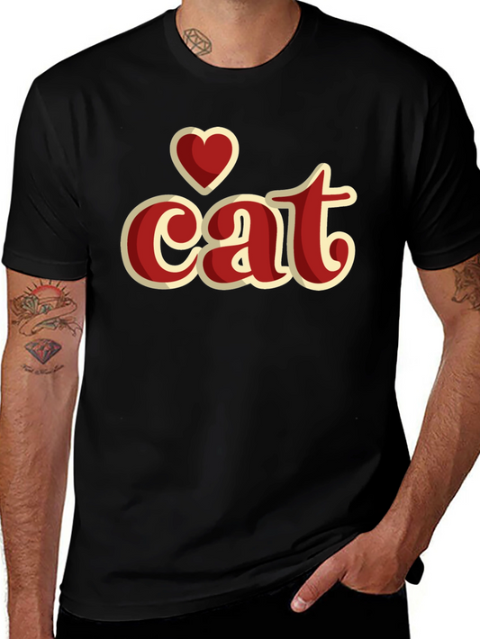 I Heart Cat Graphic T-Shirt - Stylish Casual Wear