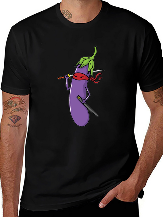 Eggplant Ninja Black T-Shirt