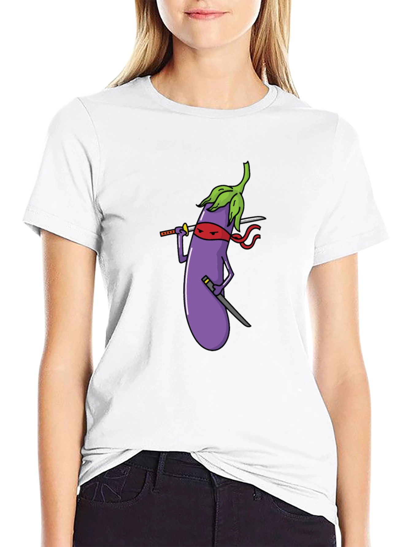 Eggplant Ninja Black T-Shirt