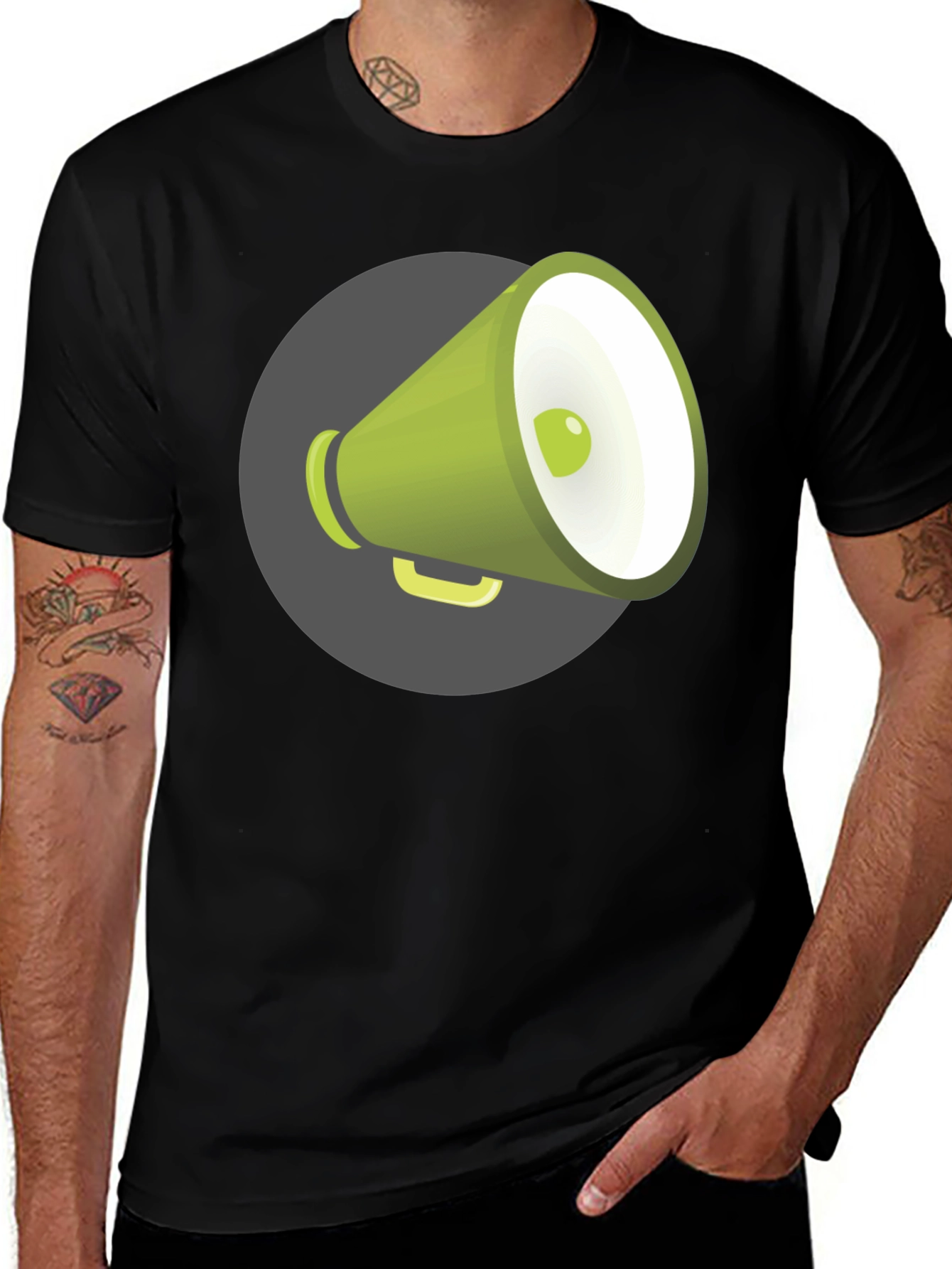 Megaphone Graphic Tee - Black Unisex T-Shirt