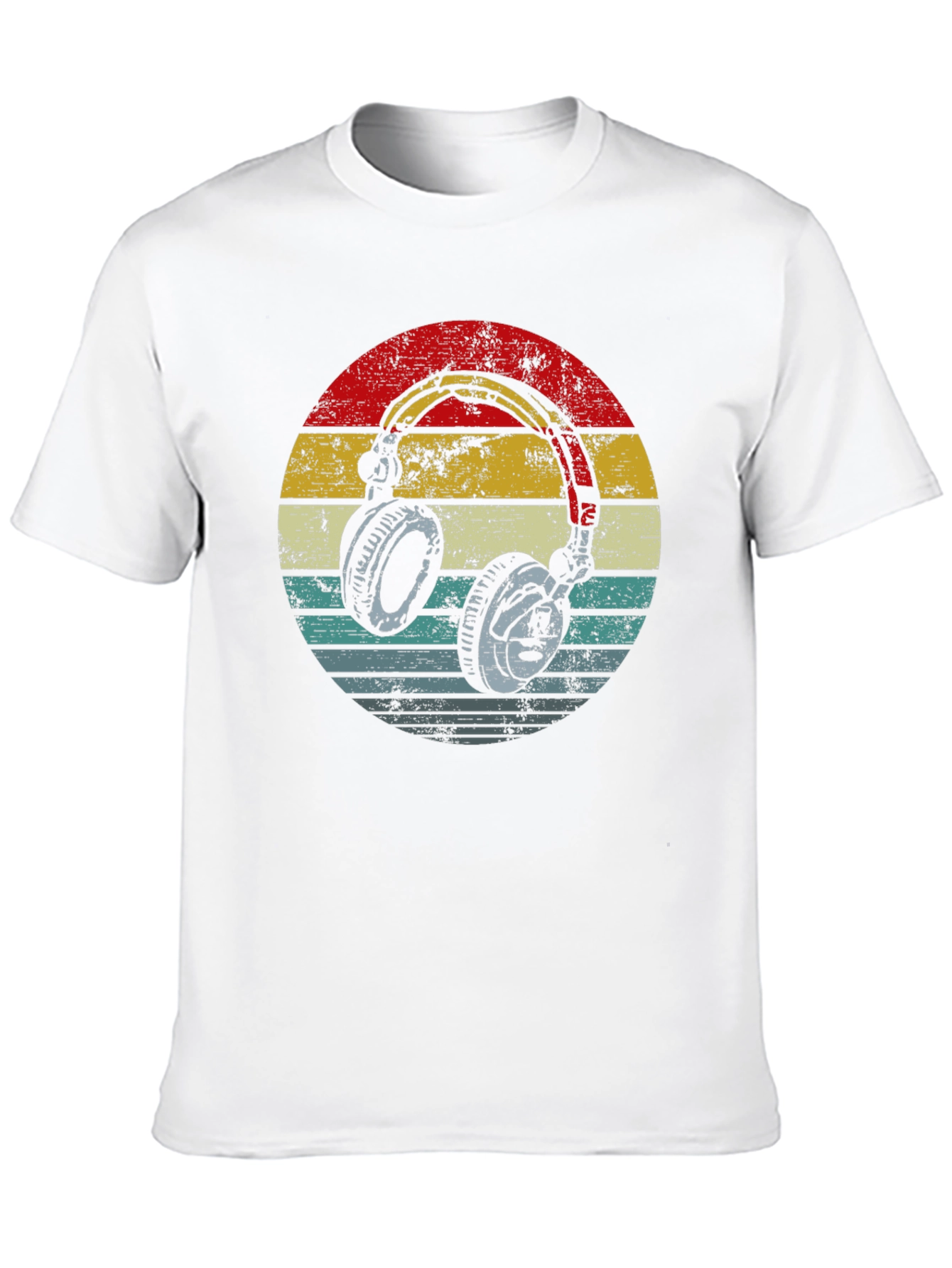 Retro Headphones Graphic Tee - Black