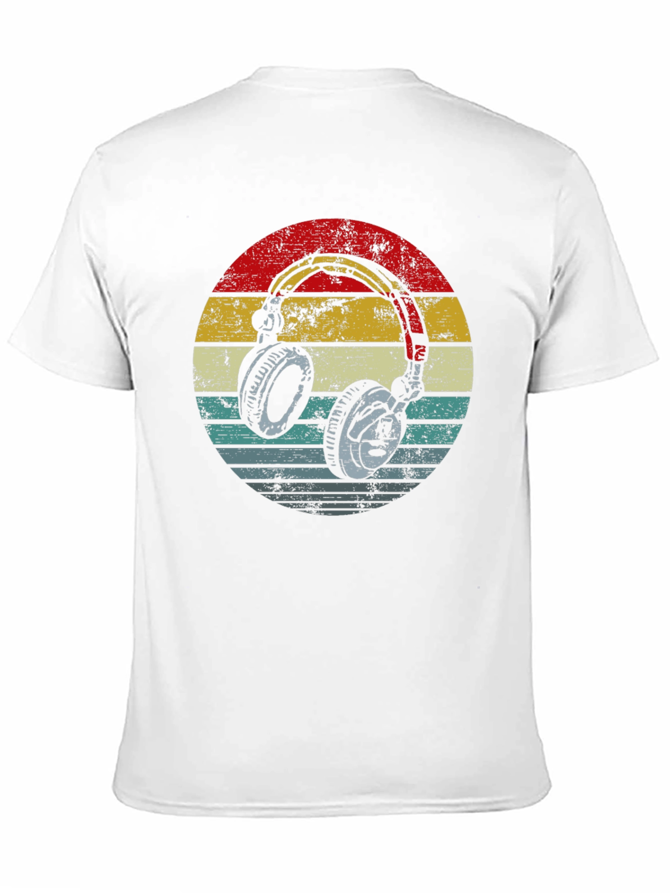Retro Headphones Graphic Tee - Black