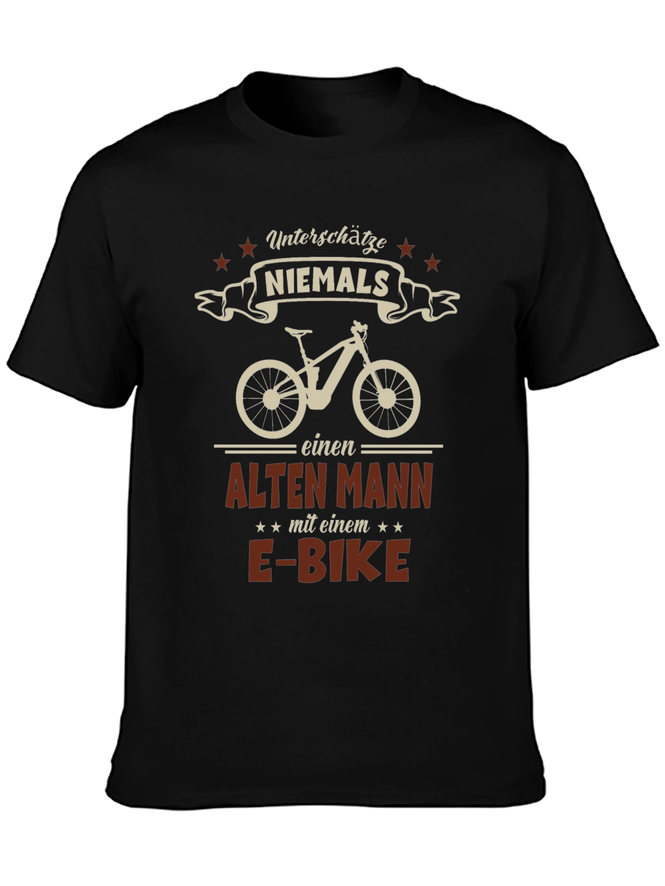 E-Bike Old Man Graphic Tee - Black