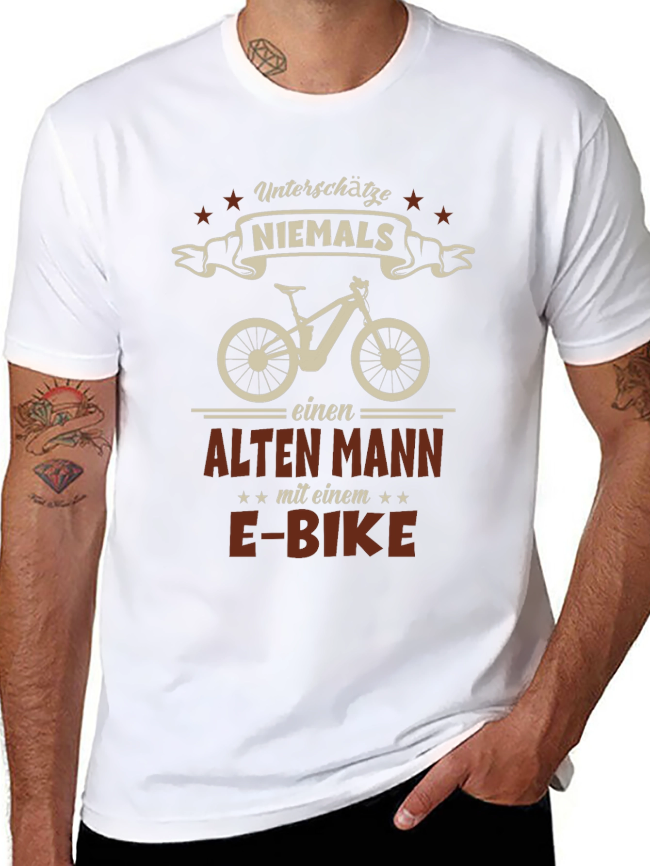 E-Bike Old Man Graphic Tee - Black