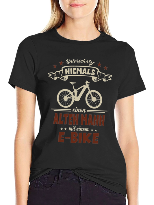 E-Bike Old Man Graphic Tee - Black