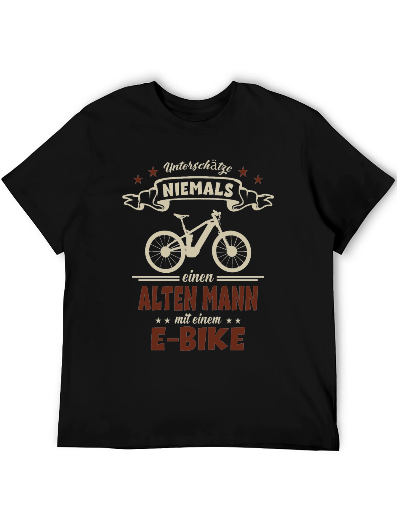 E-Bike Old Man Graphic Tee - Black