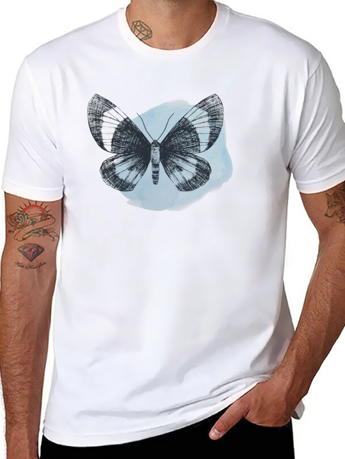 Butterfly Graphic Tee - Soft Cotton Black T-Shirt